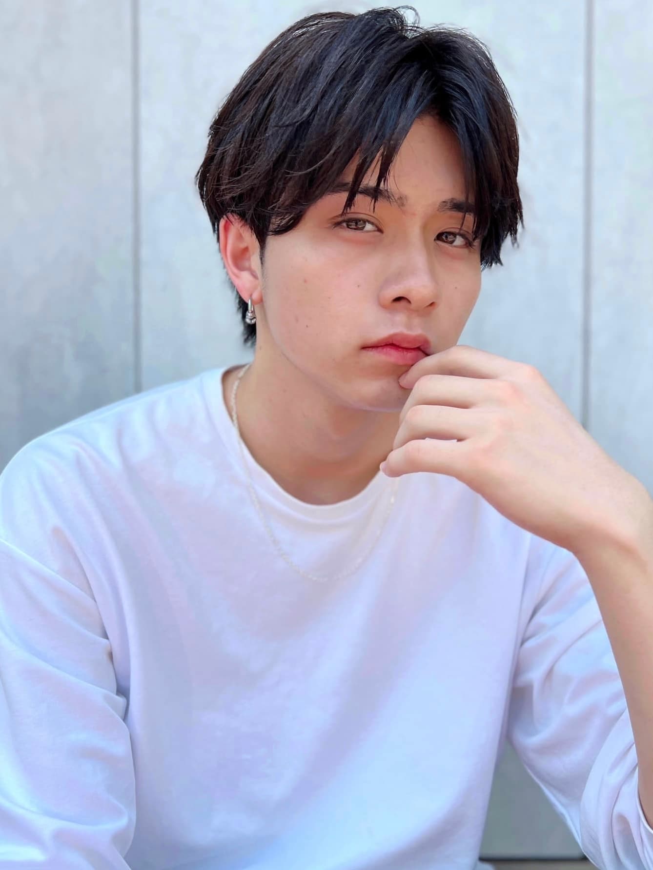 Black Hair Center Part Mushroom Short