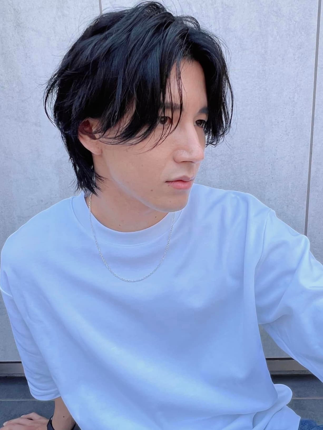 Black Hair Wolf Cut Medium