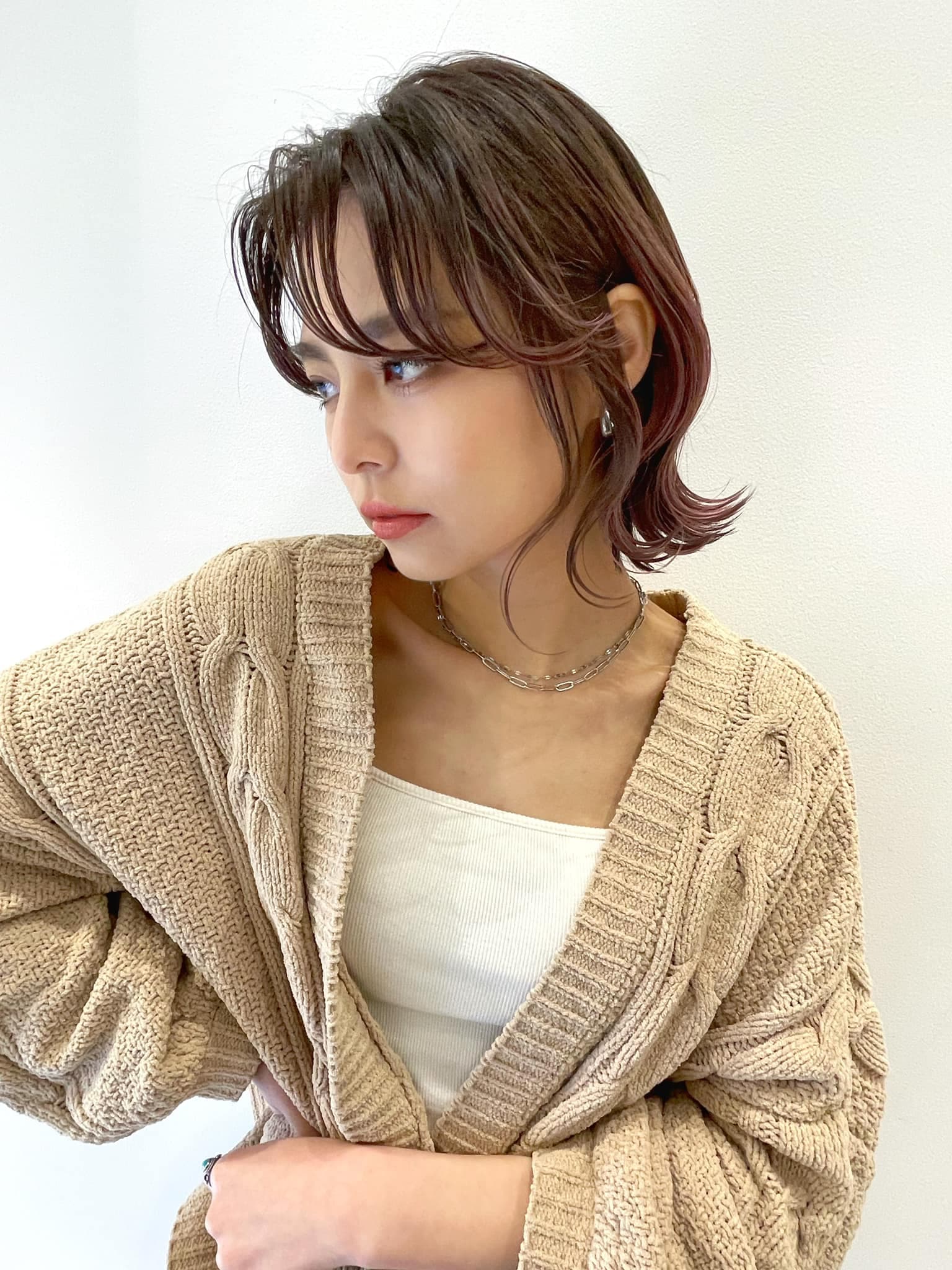 Dark Brown Inner Color Wolf Bob