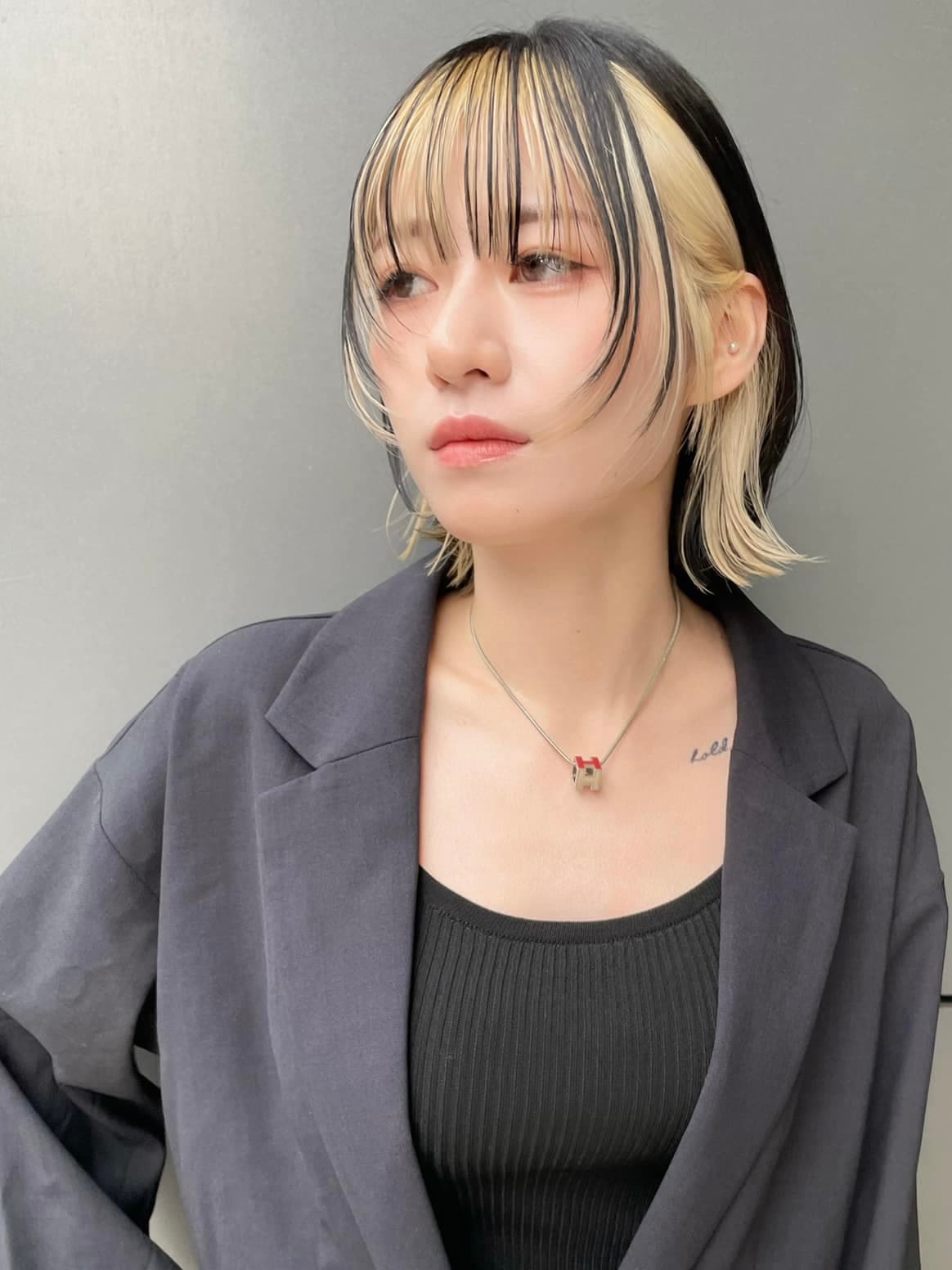 Black Hair × Two-Tone Bob