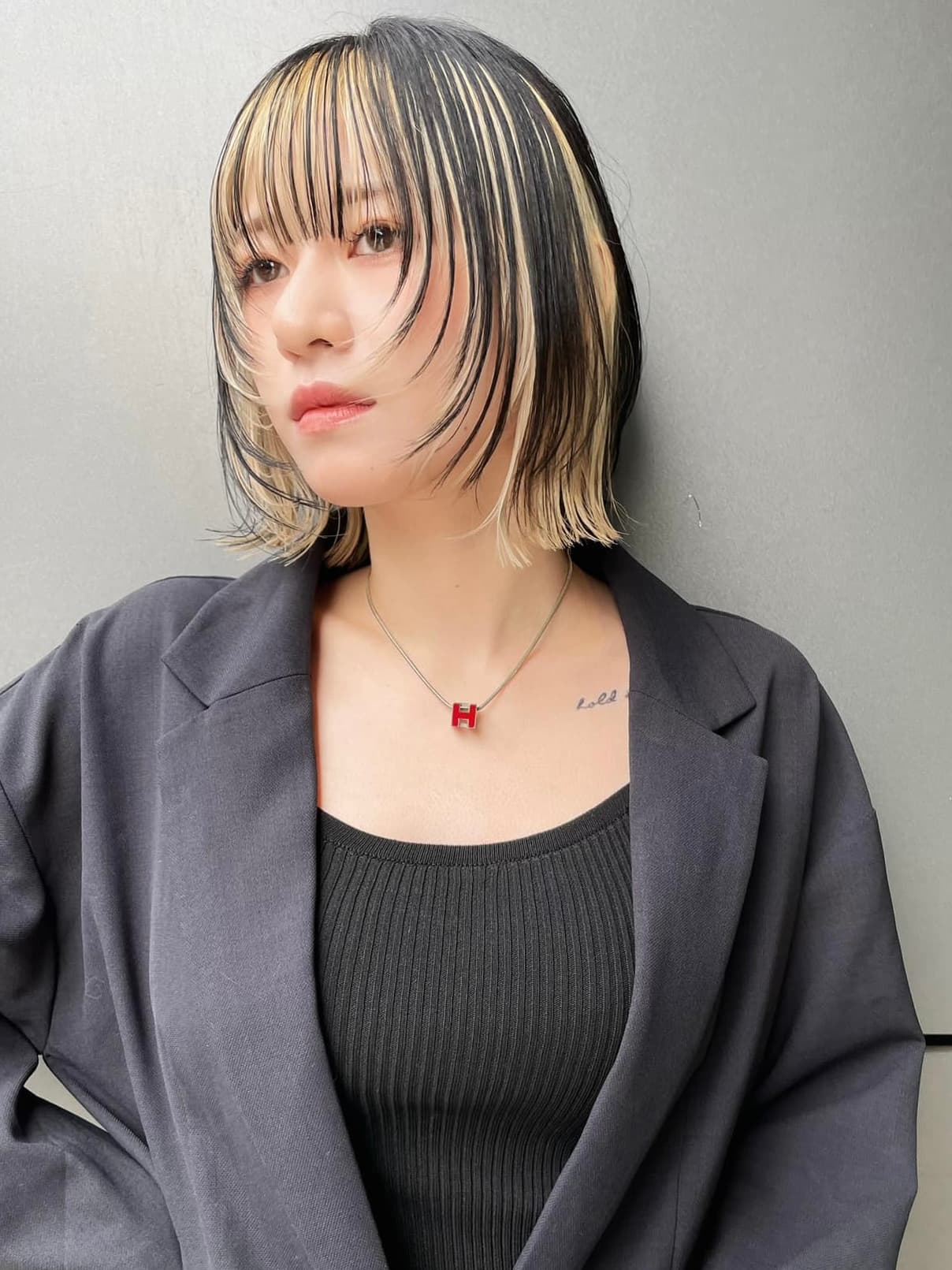 Black Hair × Two-Tone Bob