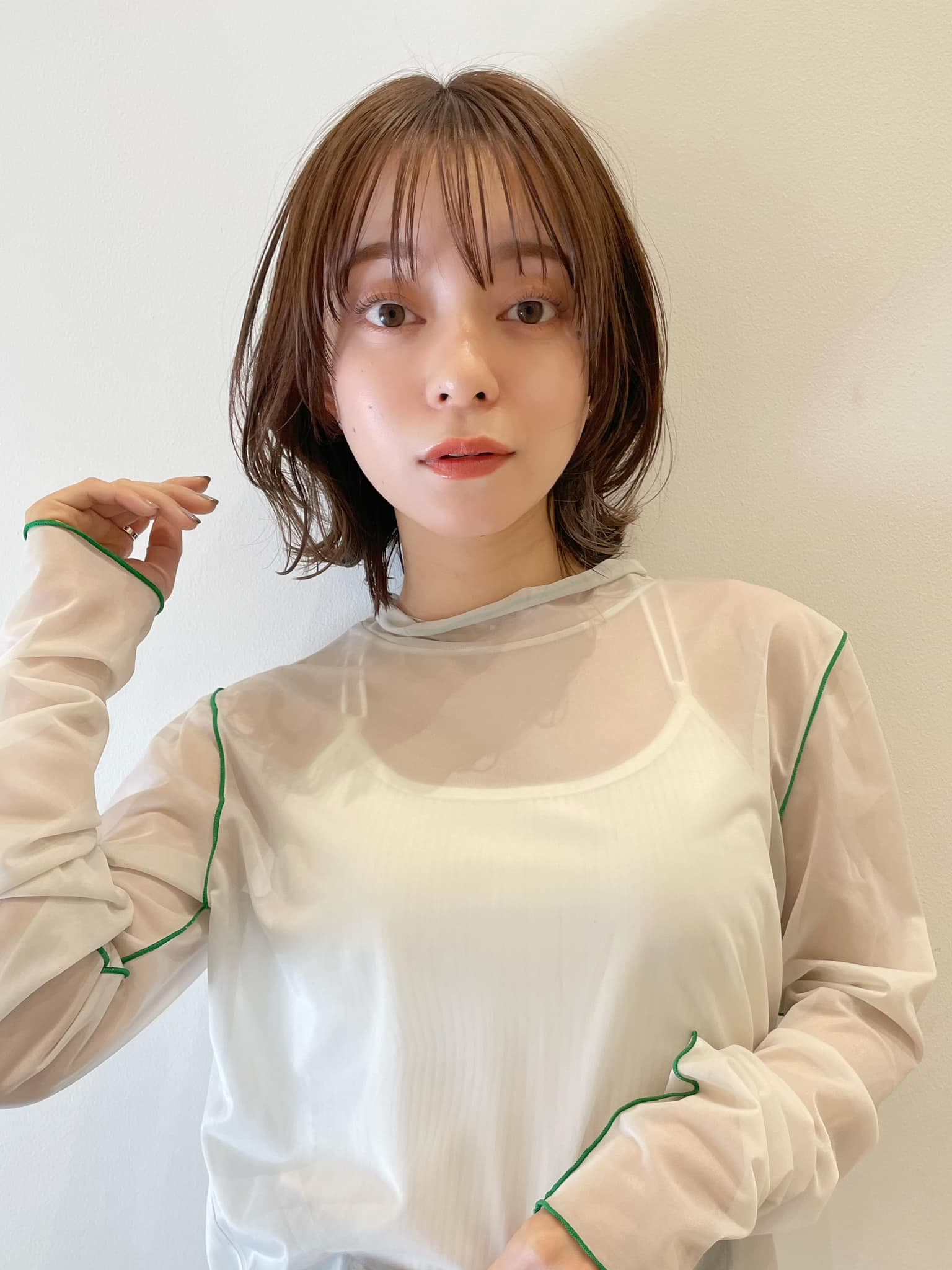 Dark Brown Wavy Bob