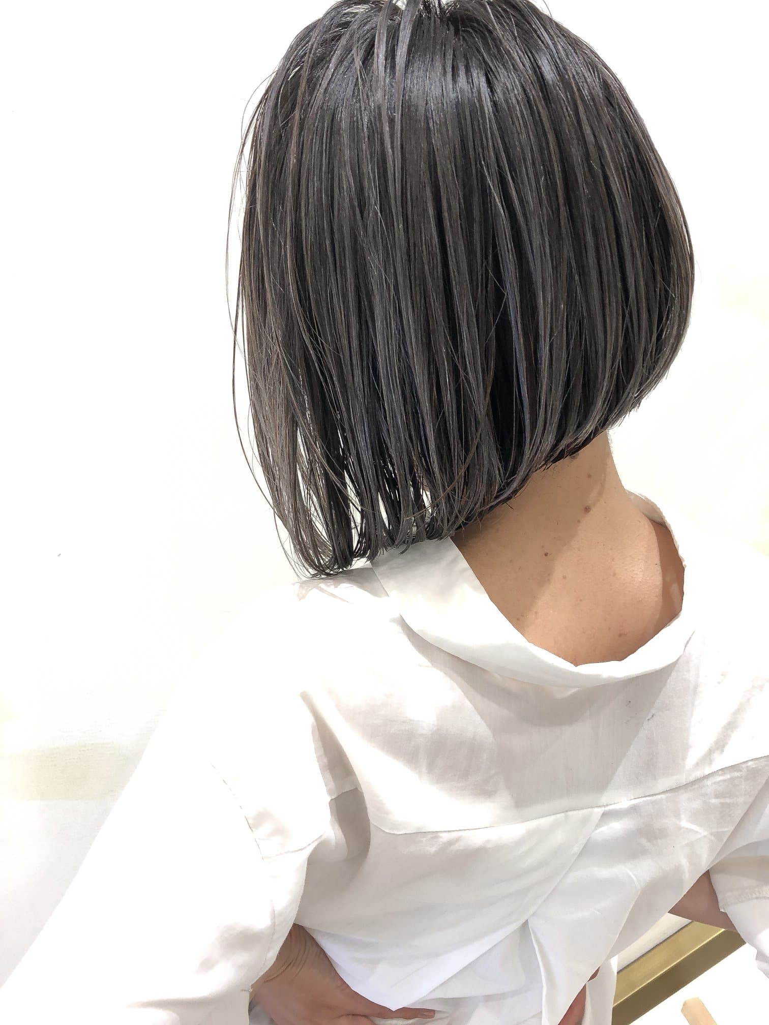 Gray Ash Solid Color Short Bob