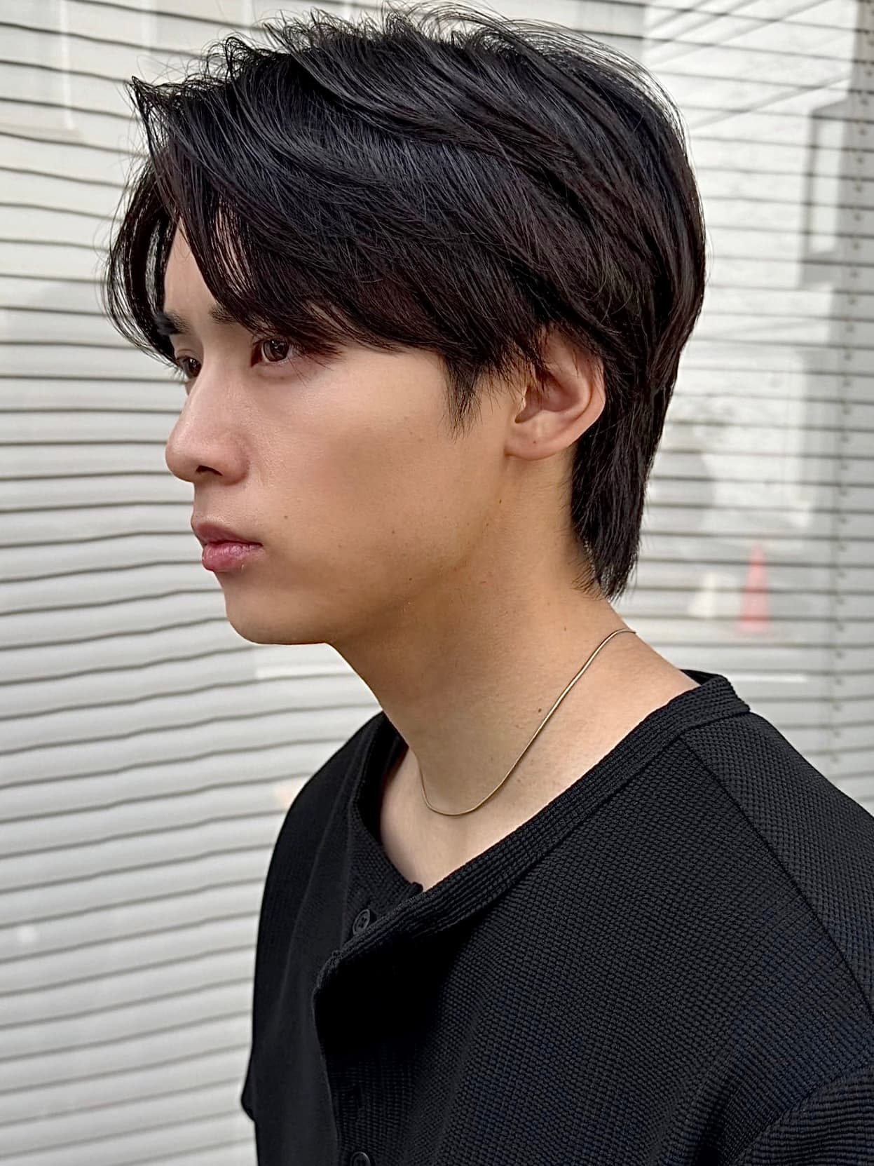 Black Hair Wolf Cut Medium