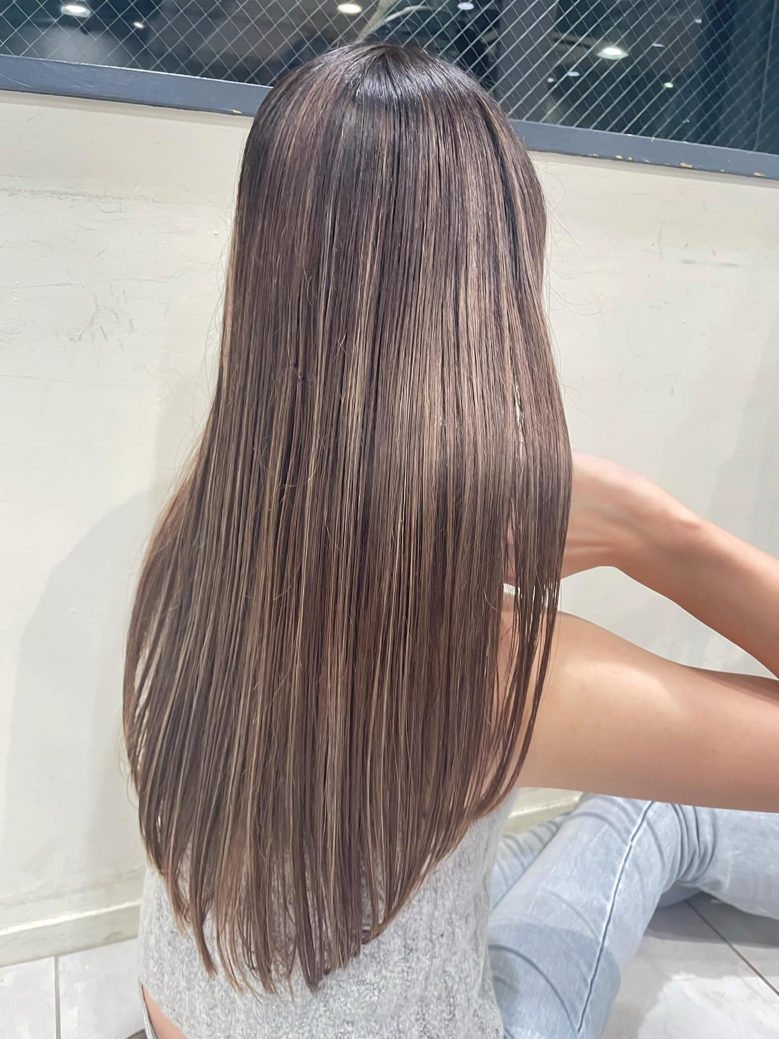 Greige Highlight Straight Long