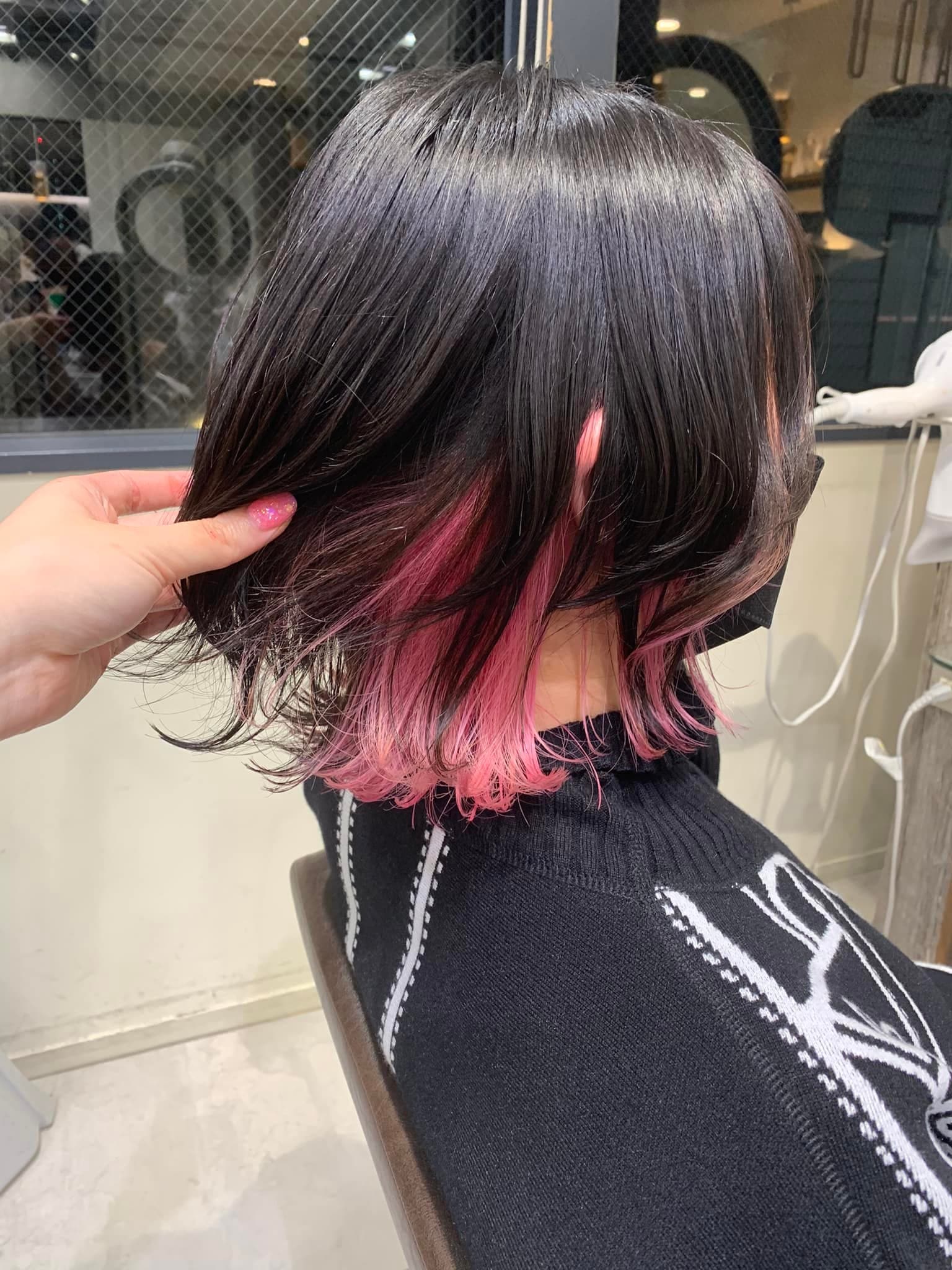 Vivid Pink Inner Color Bob