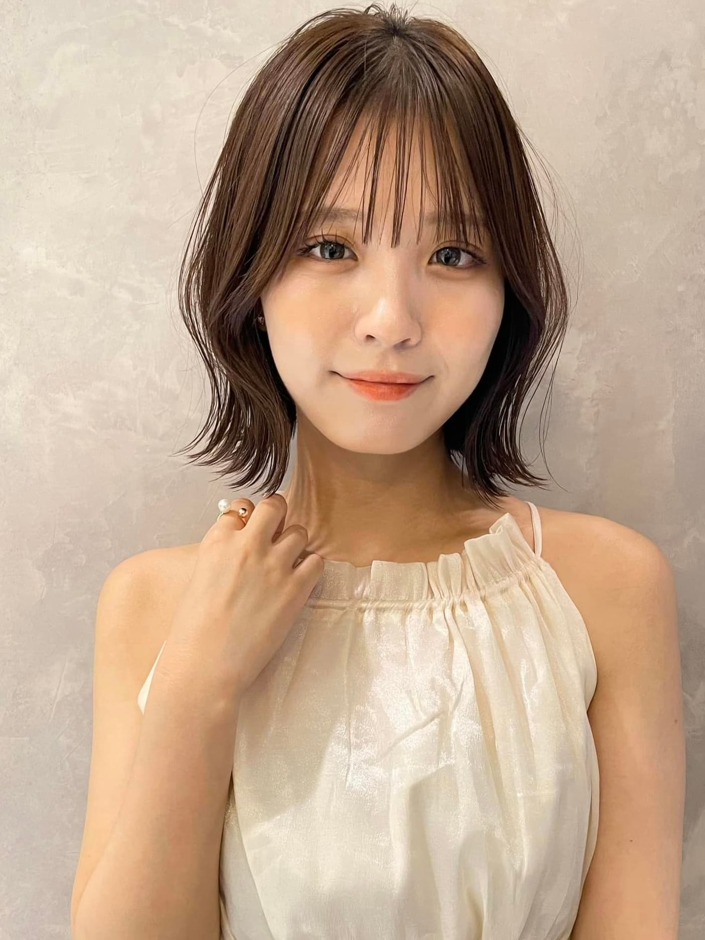 Dark Brown Wavy Bob