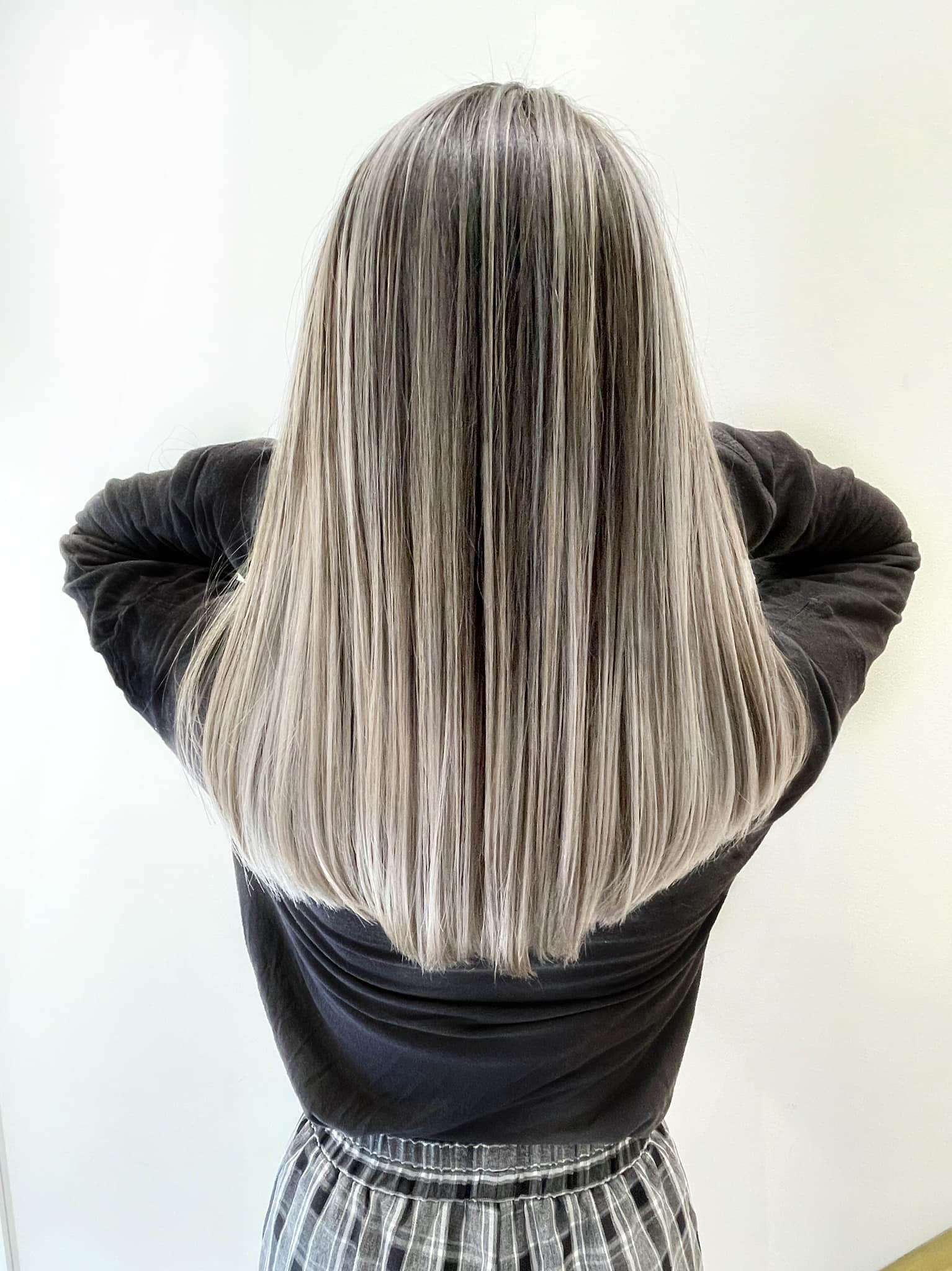 Layered Silver Gray Long