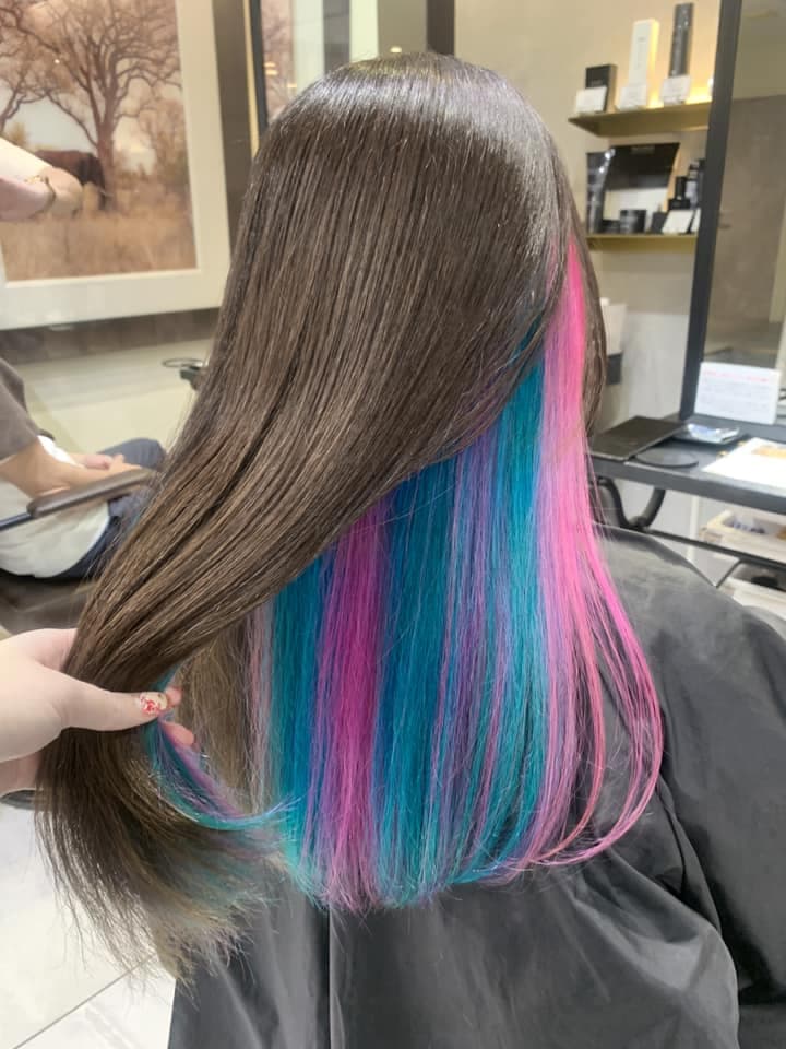 Blue × Pink Multi-Color Inner Color Long