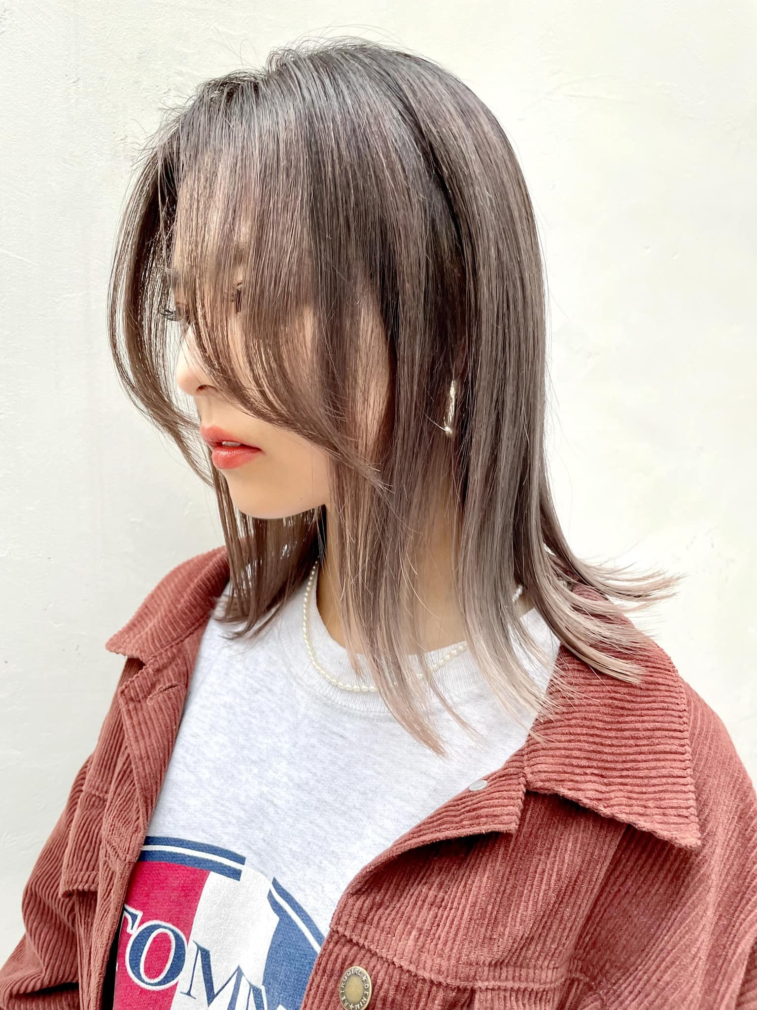 Greige Layered Semi-Long