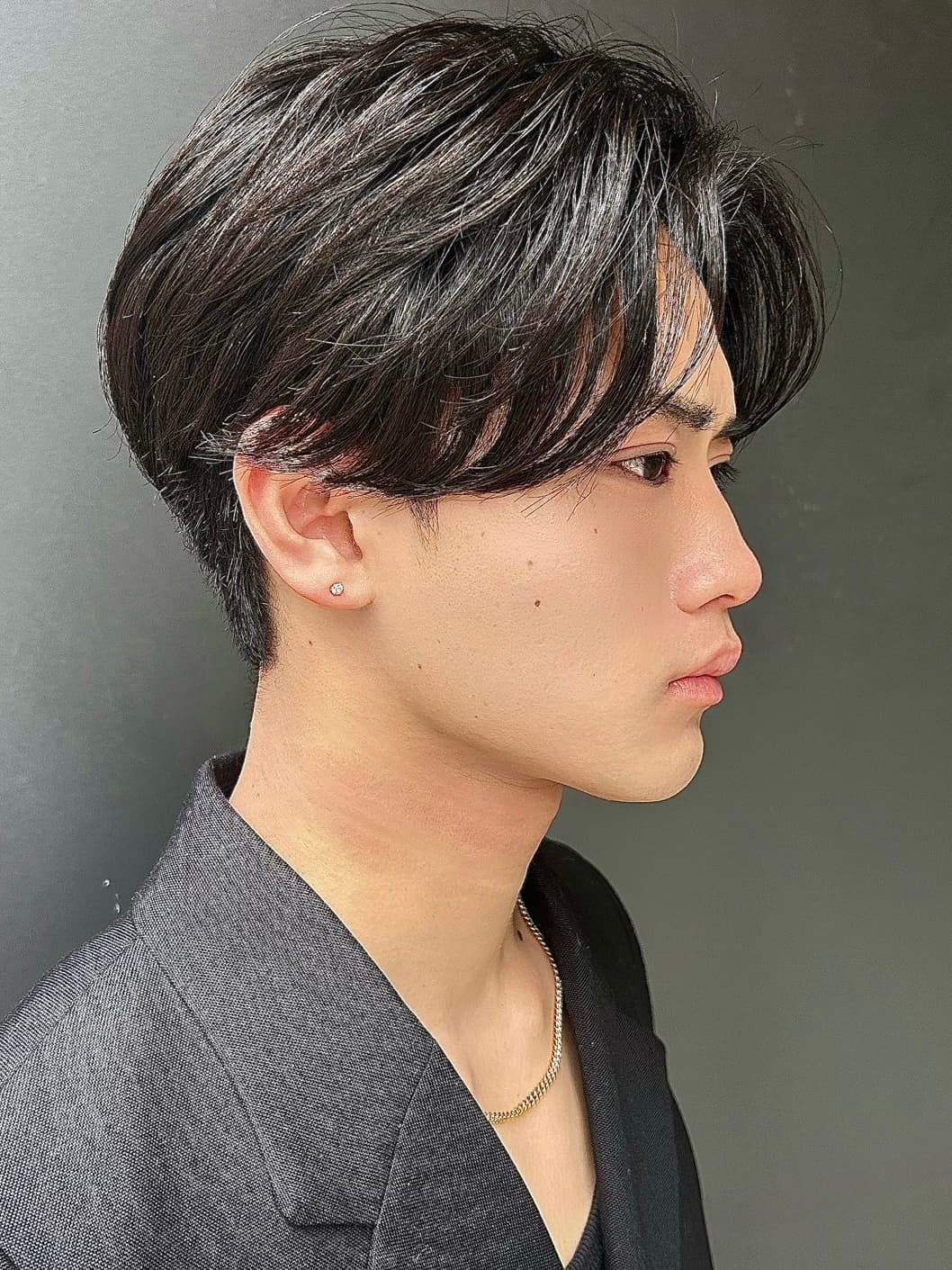 Black Hair Center-Part Mushroom