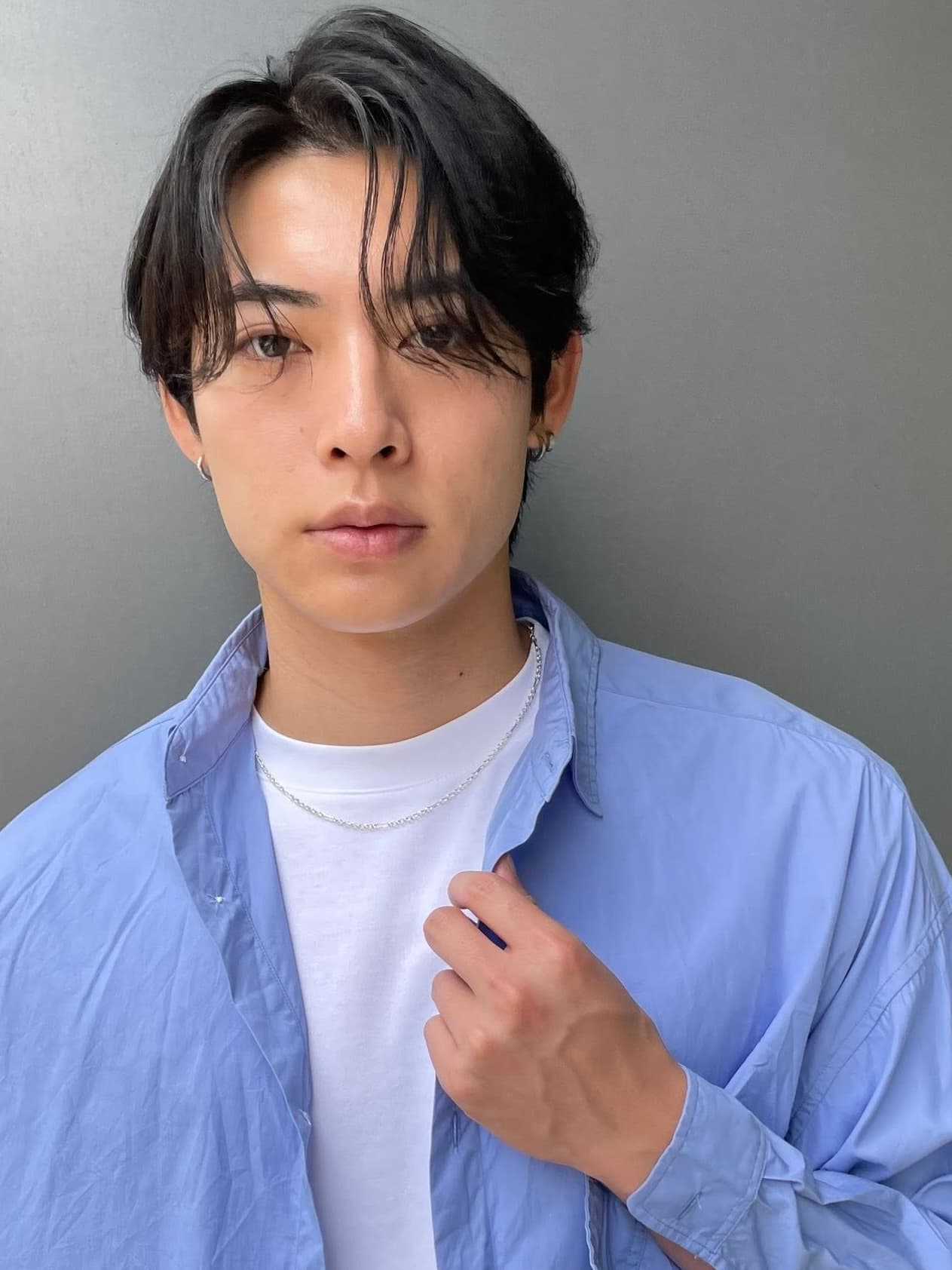 Black Hair Center Part Short Medium