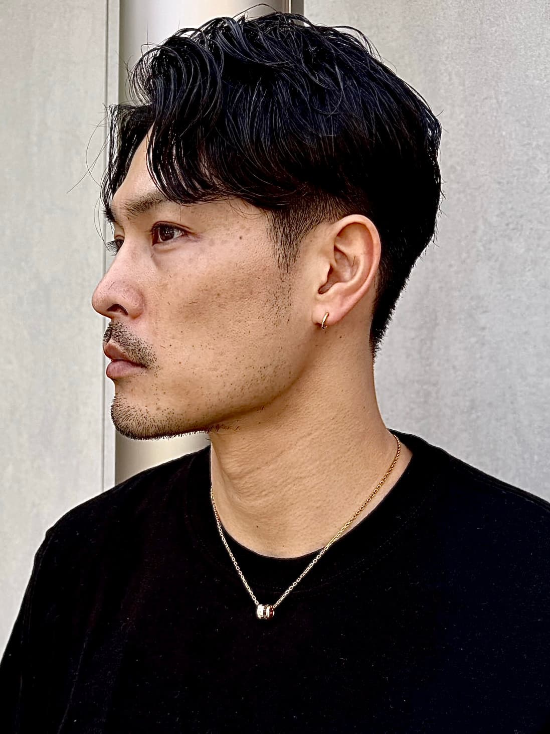 Black Hair Two-Block Handsome Short