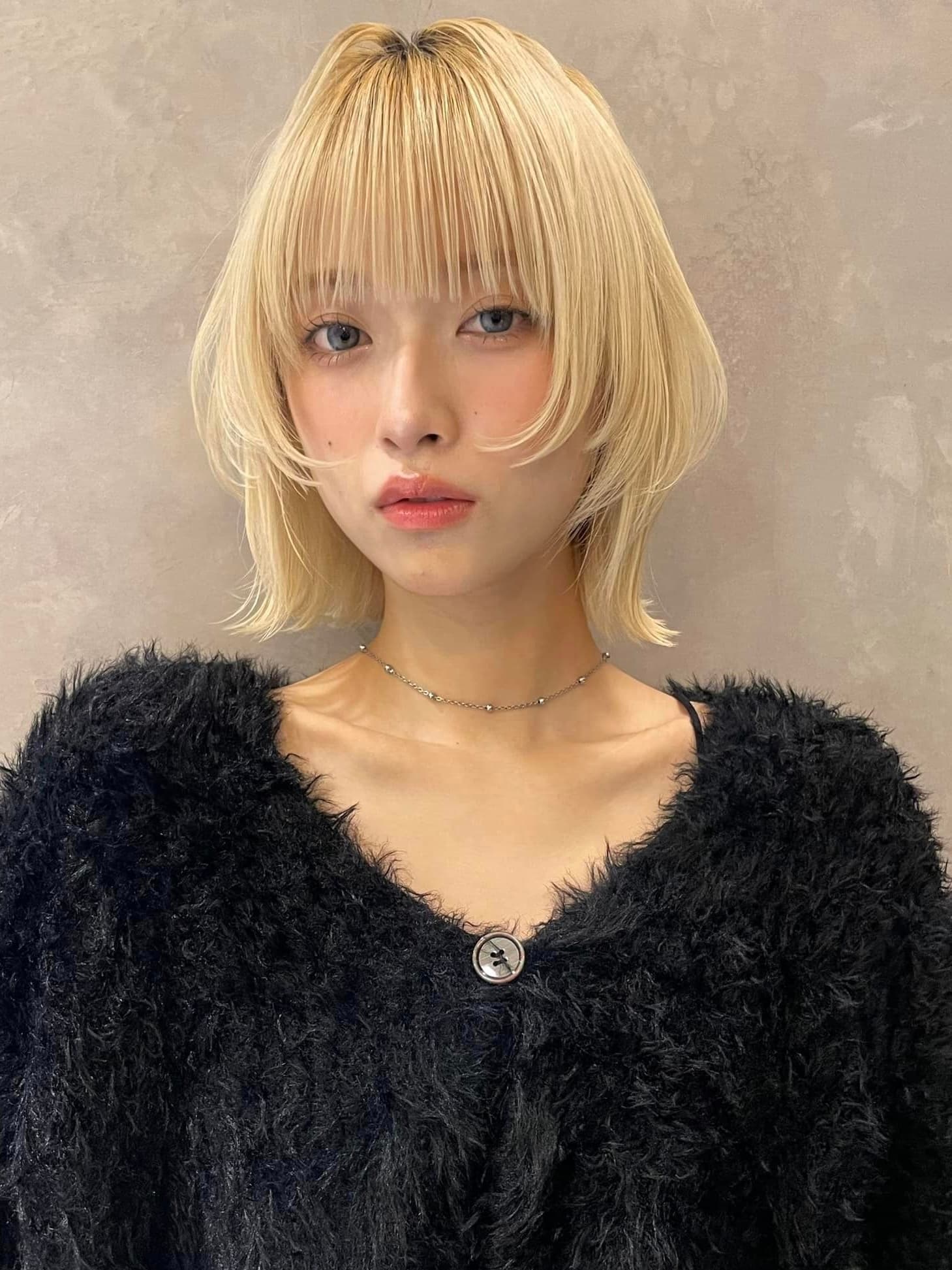 White Blonde Wolf Bob