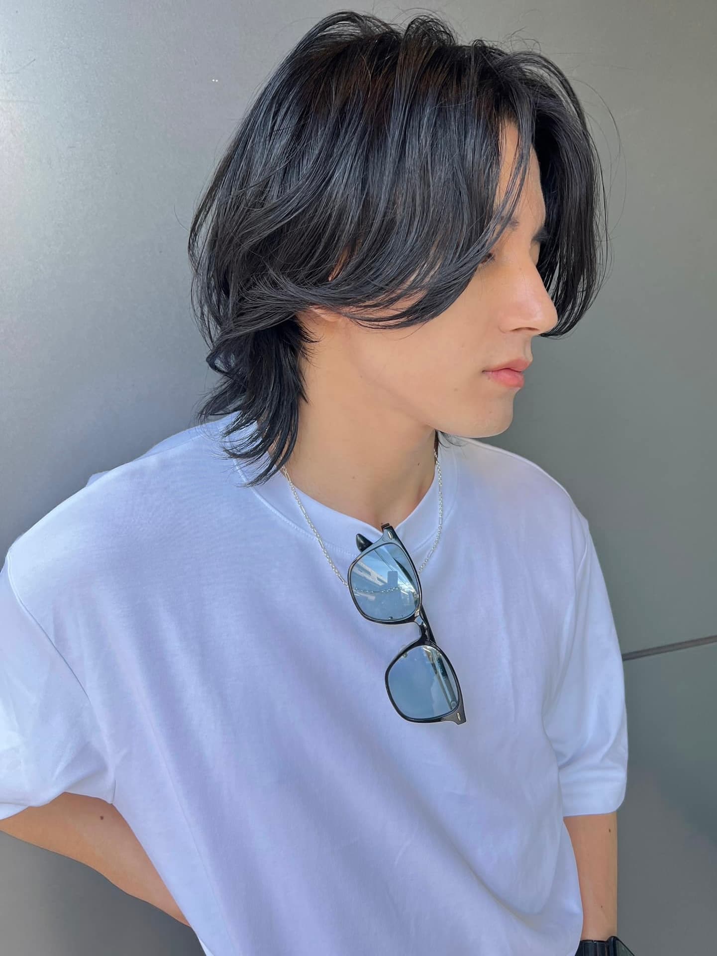 Black Hair Wolf Cut Medium