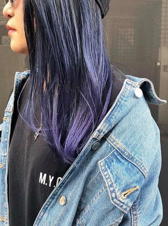 Navy Blue × Purple Bleach-On Color Medium