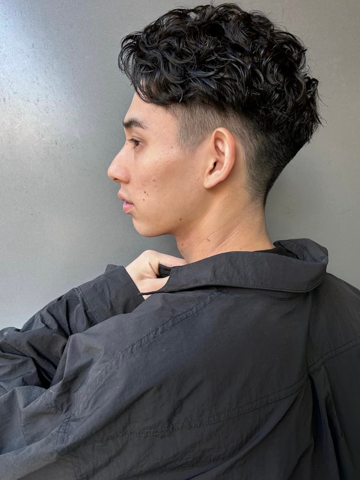 Black Hair Perm Two-Block