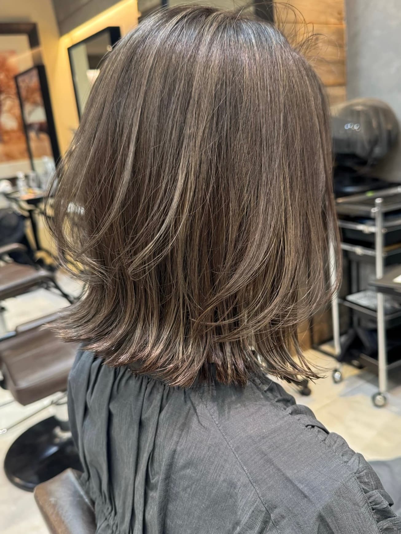 Gray Ash Highlight Medium Bob