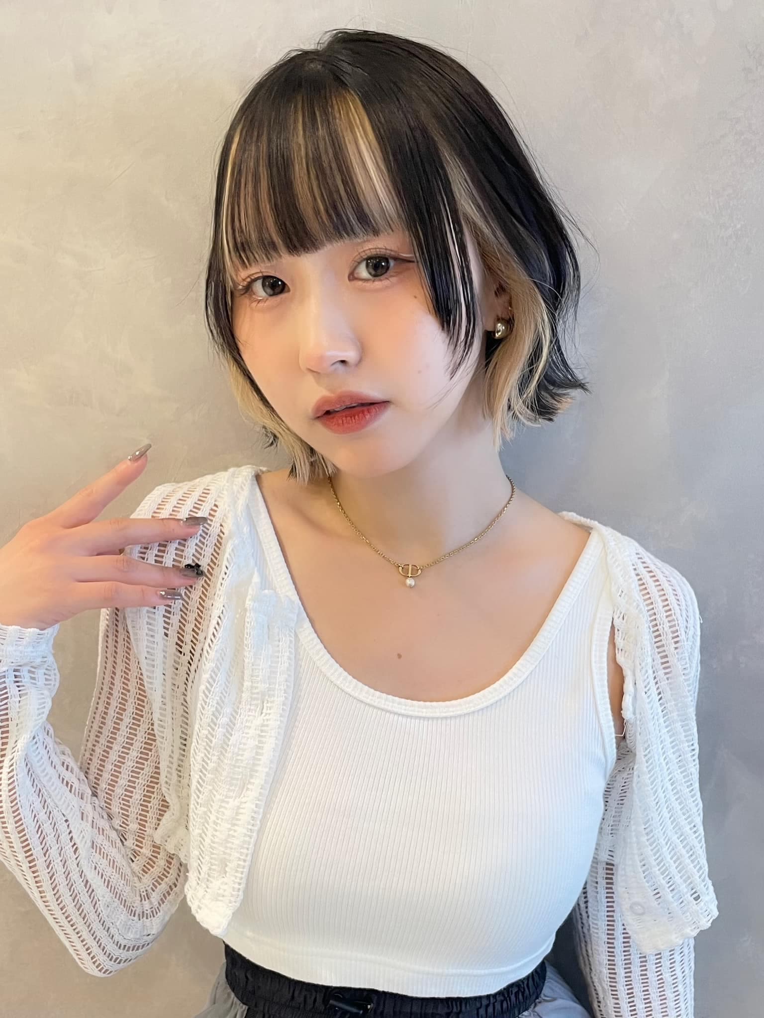 Black Hair Inner Color Bob