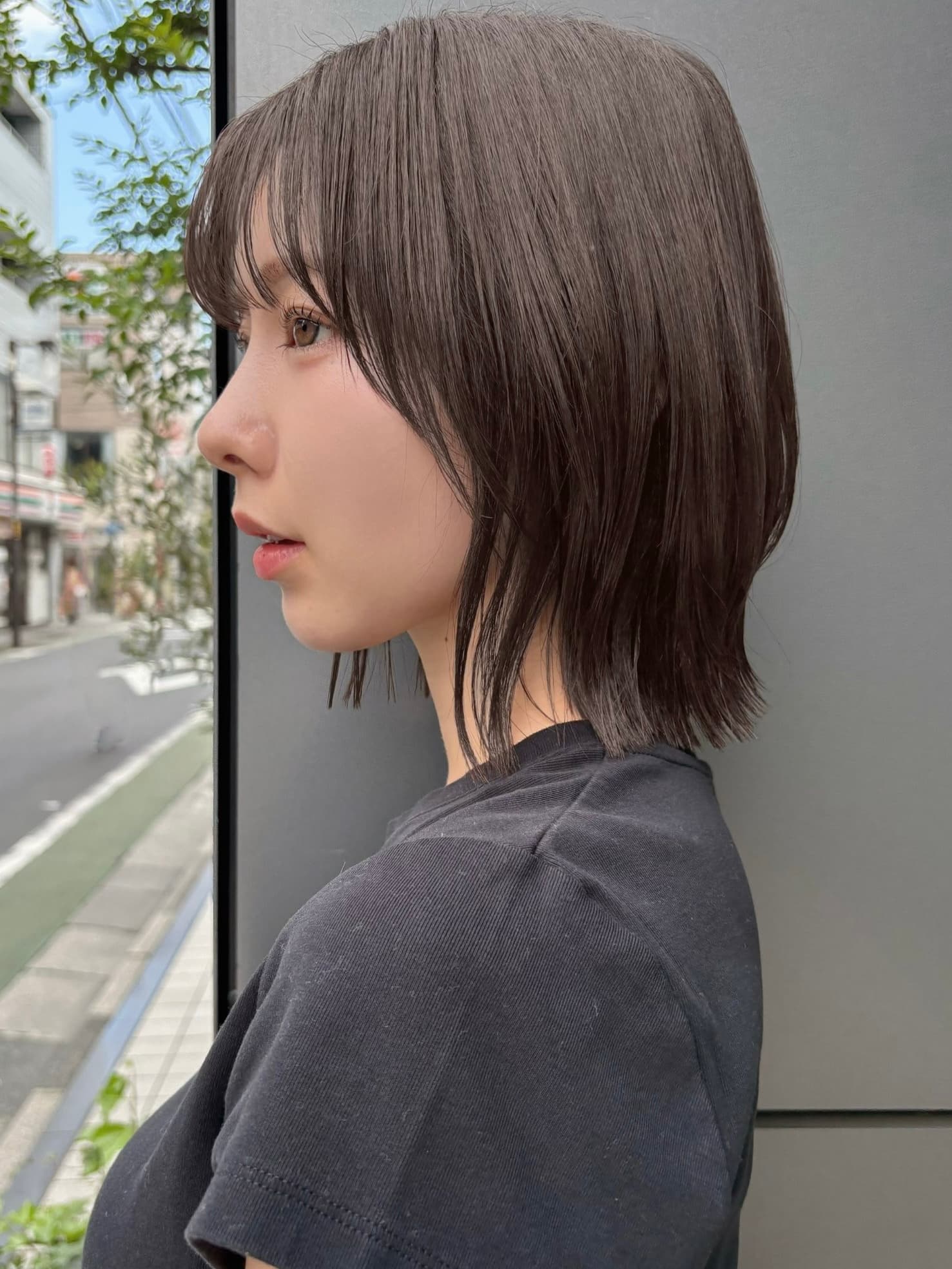Gray Brown Side-View Compact Bob