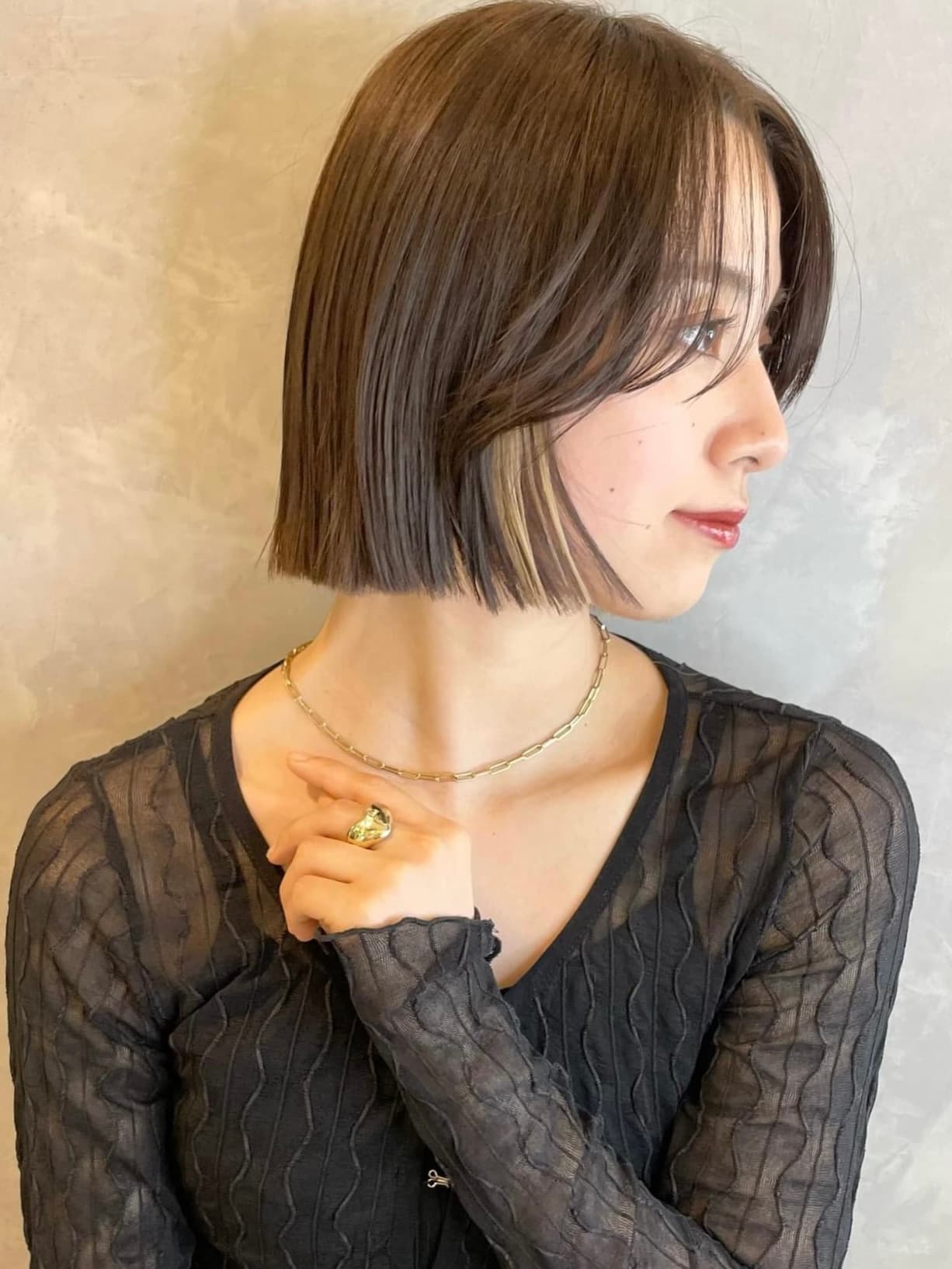 Gray Brown Side-View Compact Bob