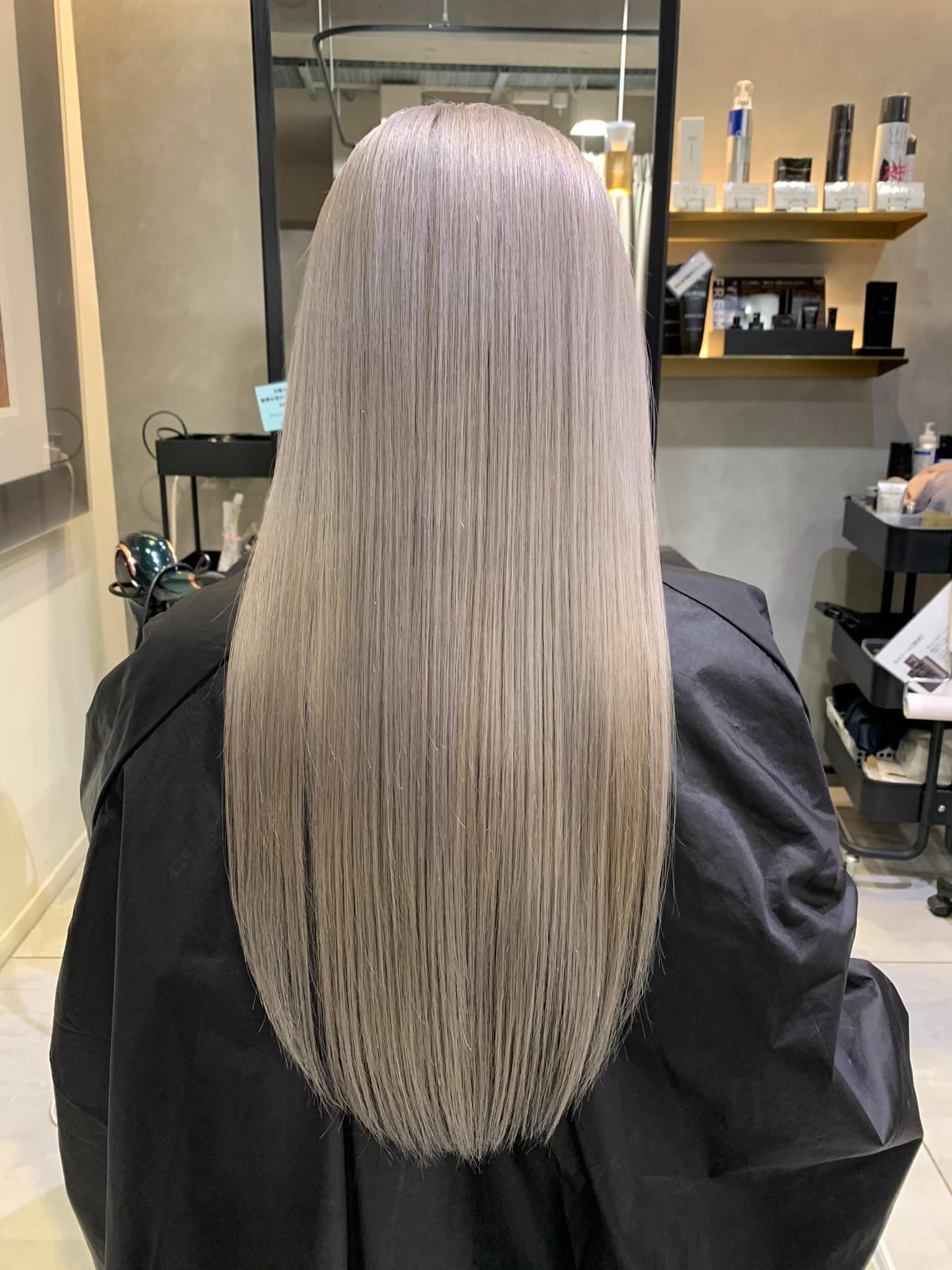 Silver Straight Long