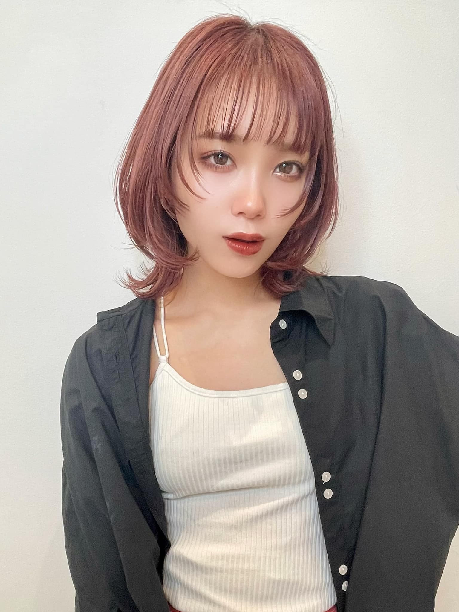 Pink Brown Wavy Bob