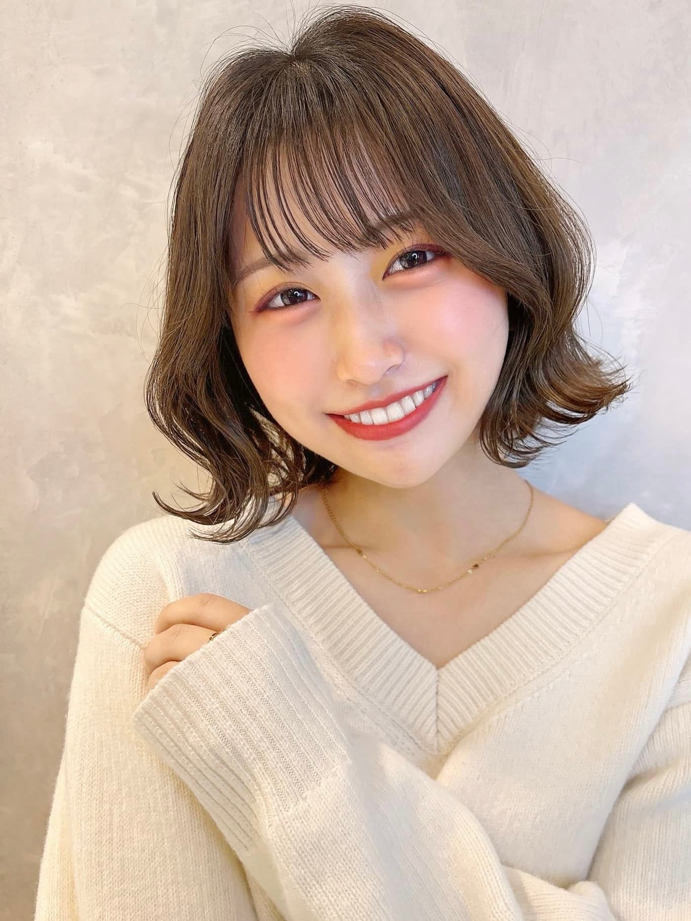 Gray Brown Wavy Bob
