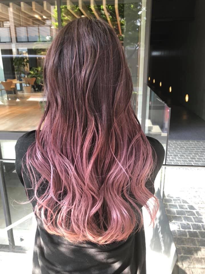 Pink Brown Layered Long