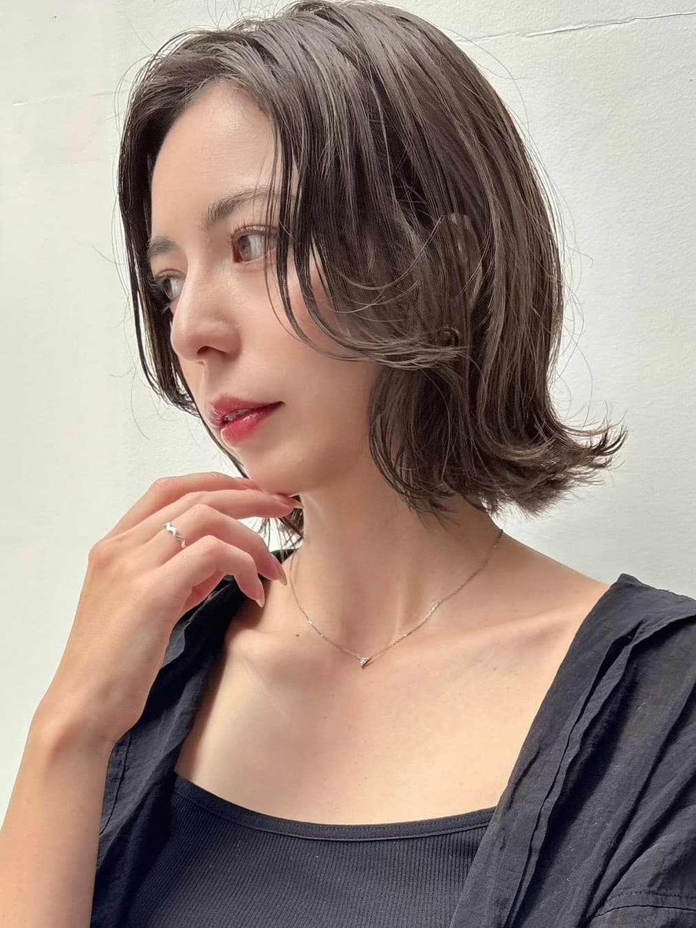 Dark Gray Wavy Bob