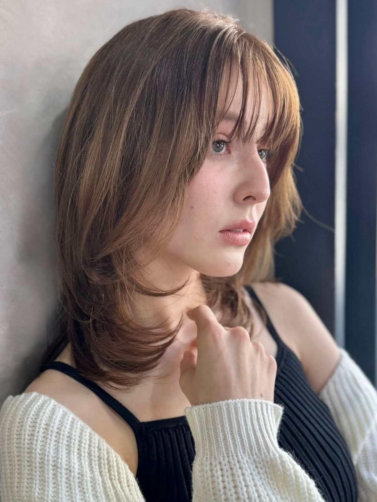 Light Brown Layered Semi-Long
