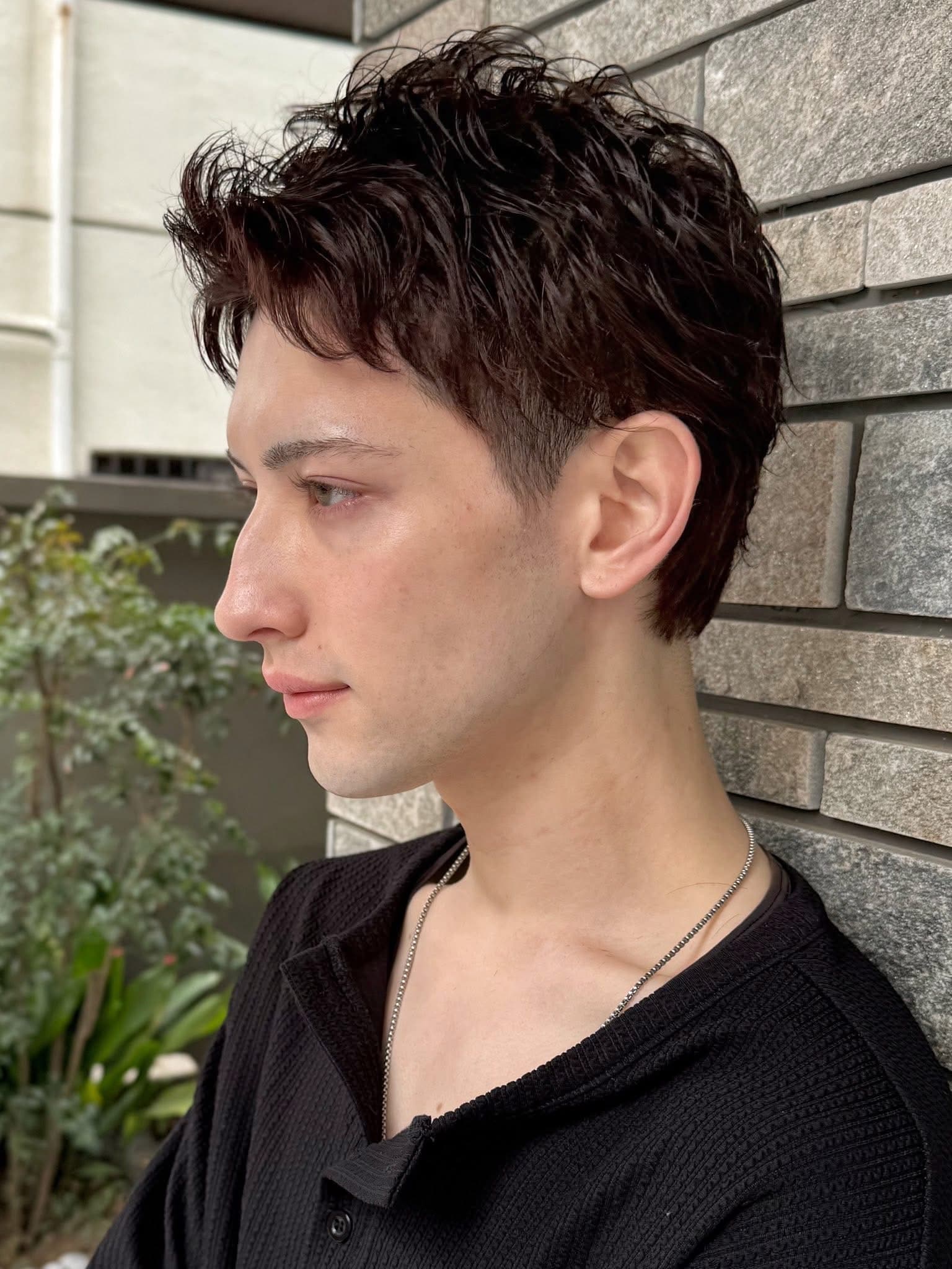 Dark Brown Perm Short