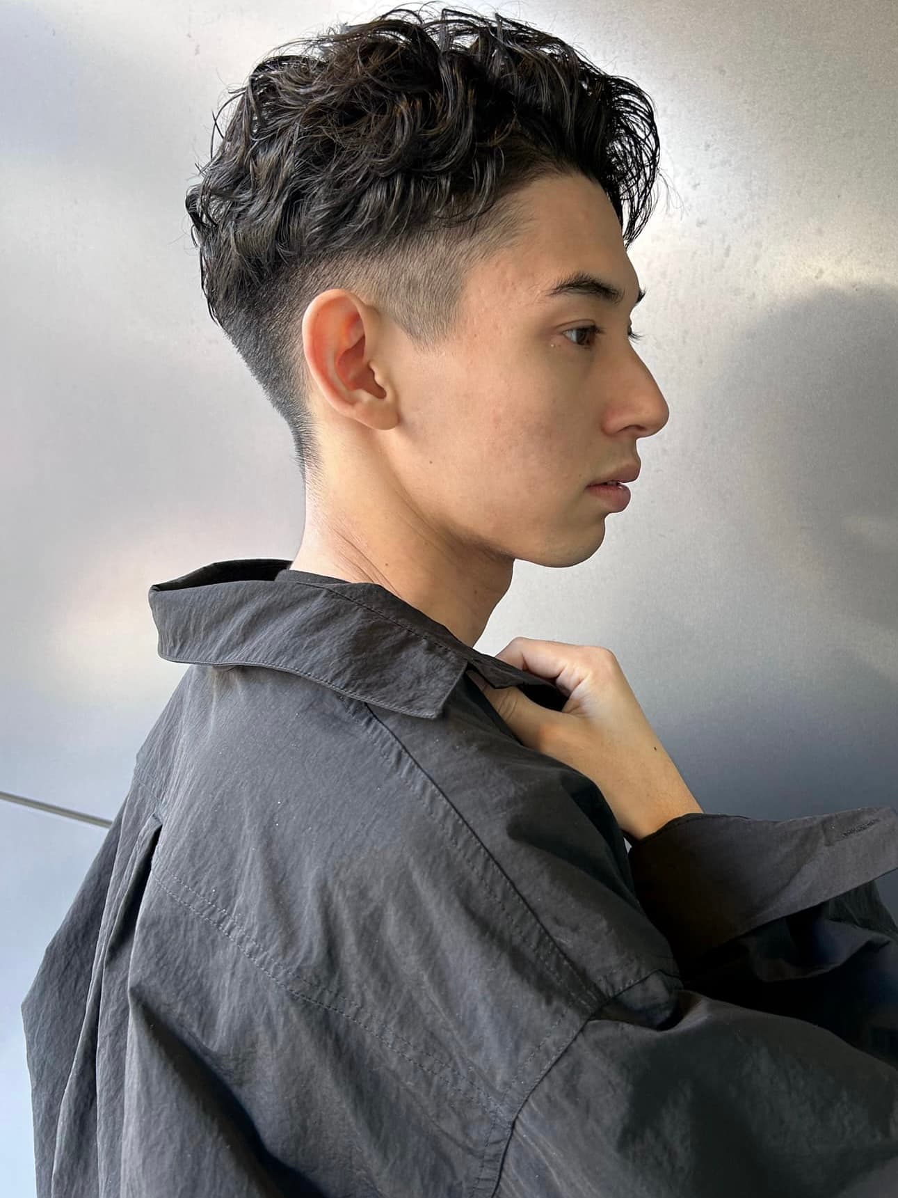 Black Hair Perm Two-Block