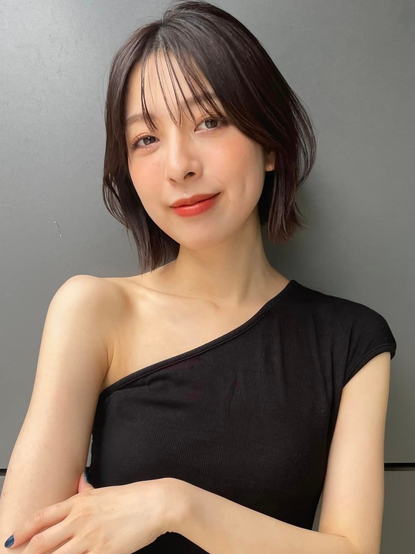 Dark Brown Wavy Bob
