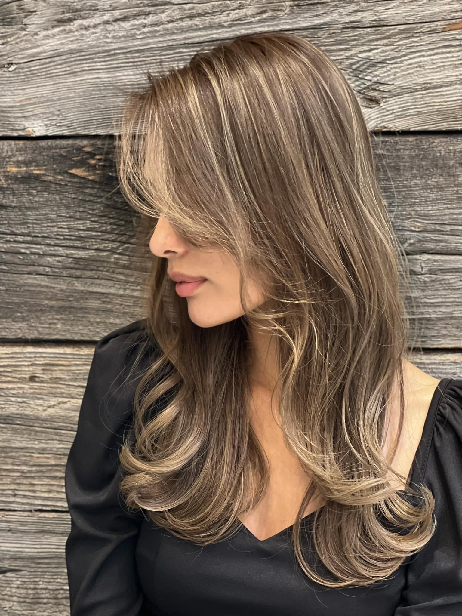 Greige Layered Highlight Long
