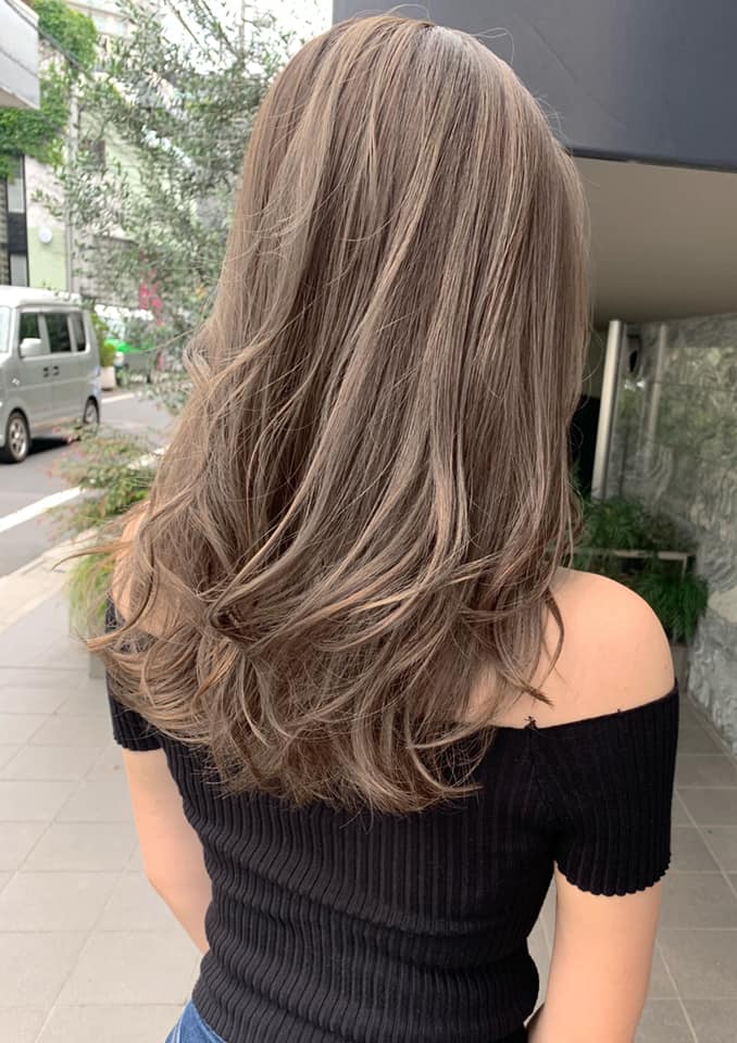 Gray Ash Solid Color Straight Long