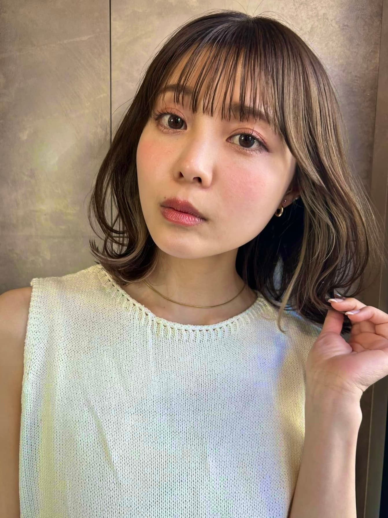 Dark Brown Wavy Bob