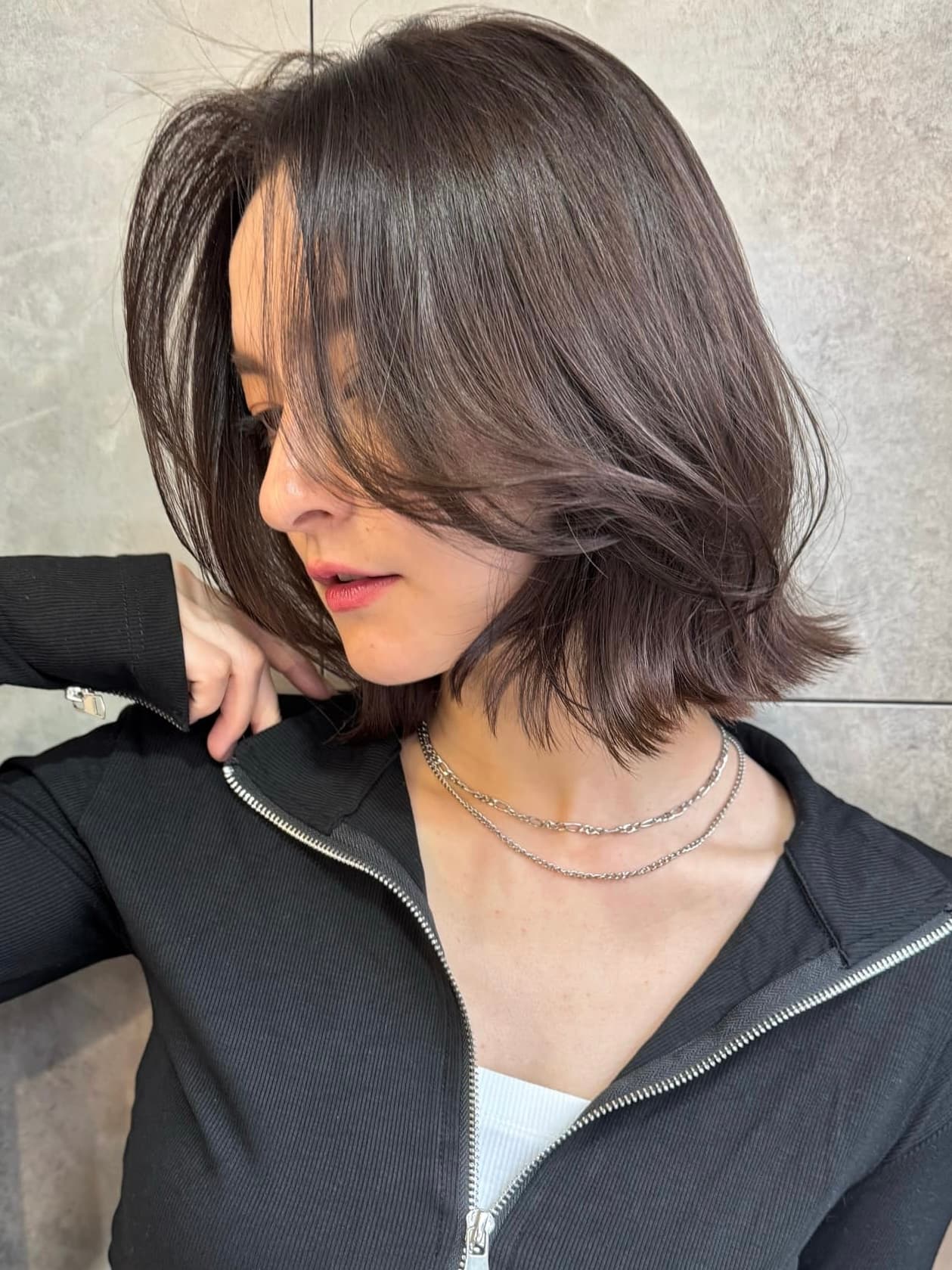 Dark Gray Wavy Bob