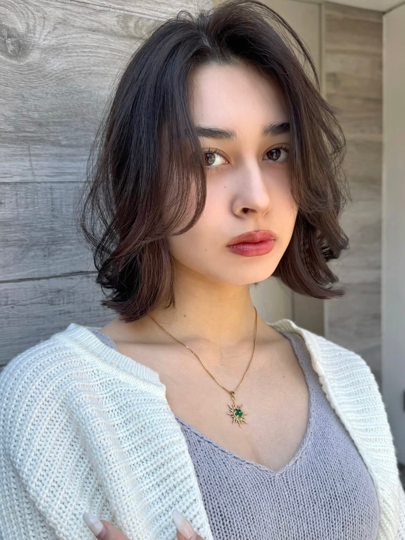 Dark Brown Wavy Bob