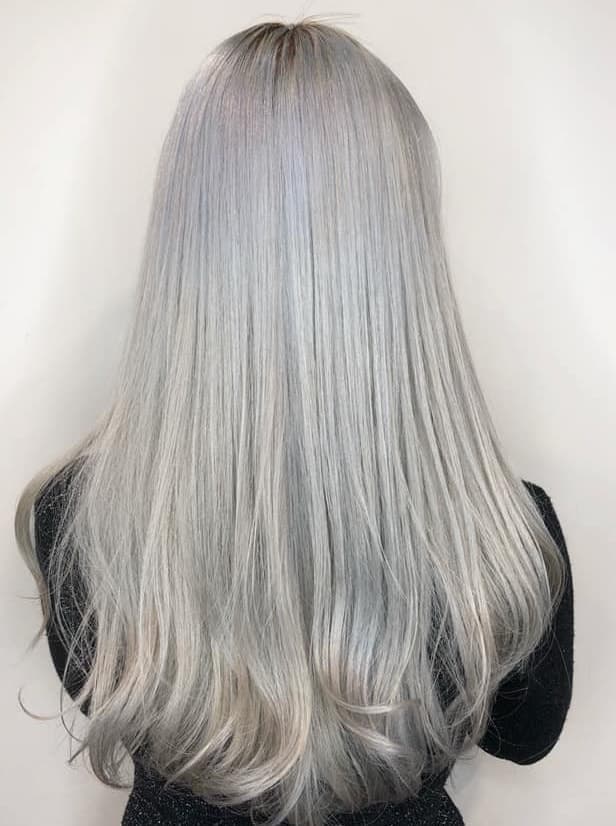Silver Gray Bleach-On Color Long