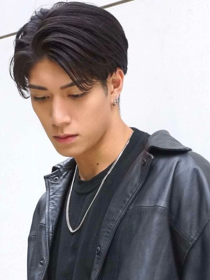 Black Hair Center Part Medium