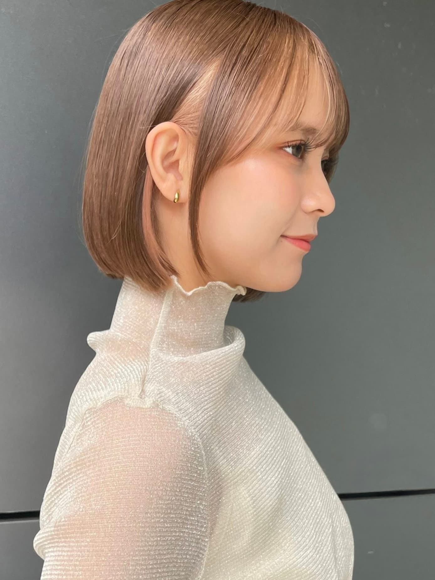 Pink Beige Side-View Bob