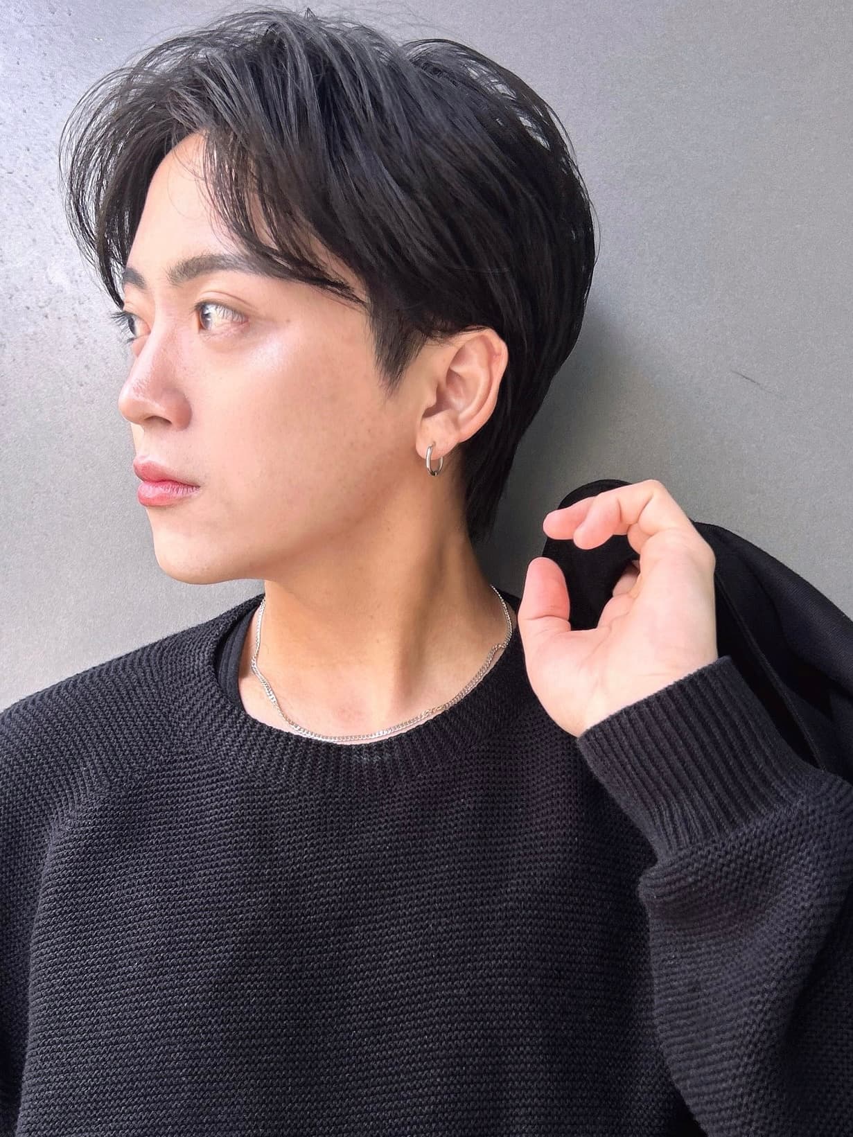Black Hair Center Part Medium Short