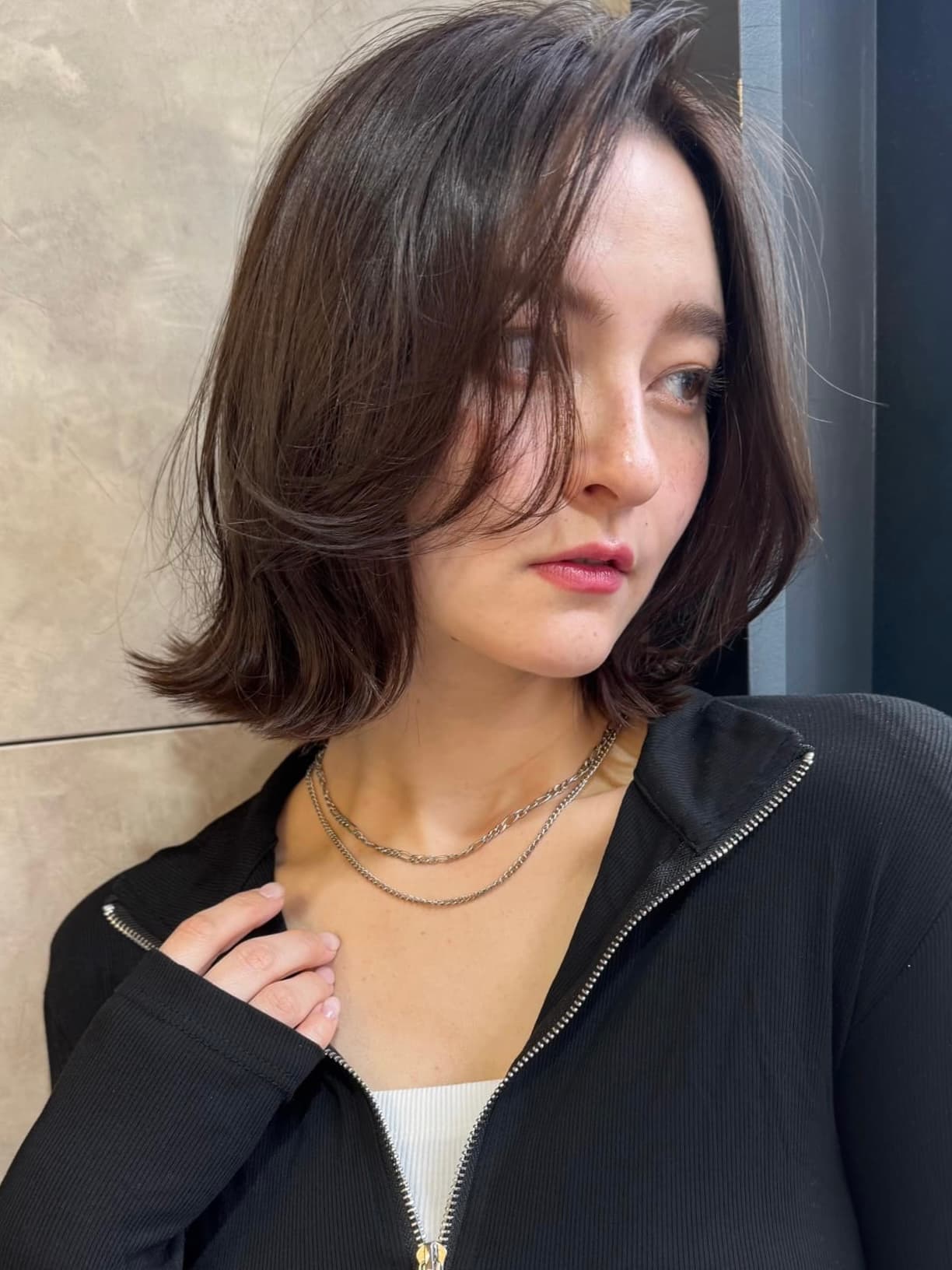 Dark Brown Wavy Bob