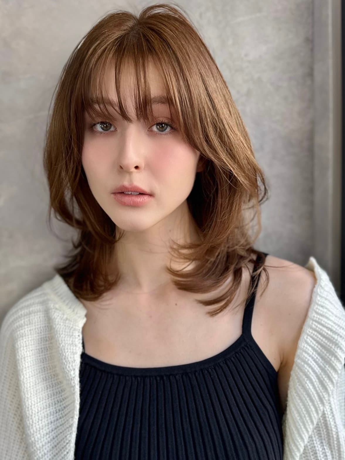 Gold Brown Layered Semi-Long