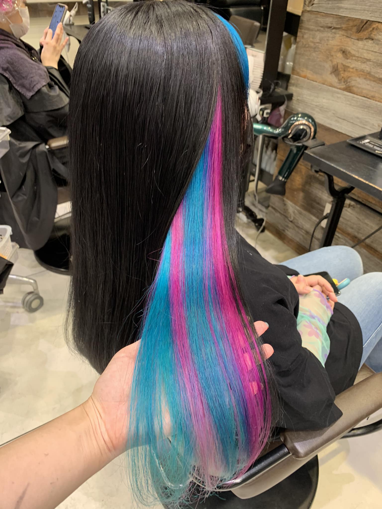 Pink Turquoise Blue Multi-Color Inner Color Long