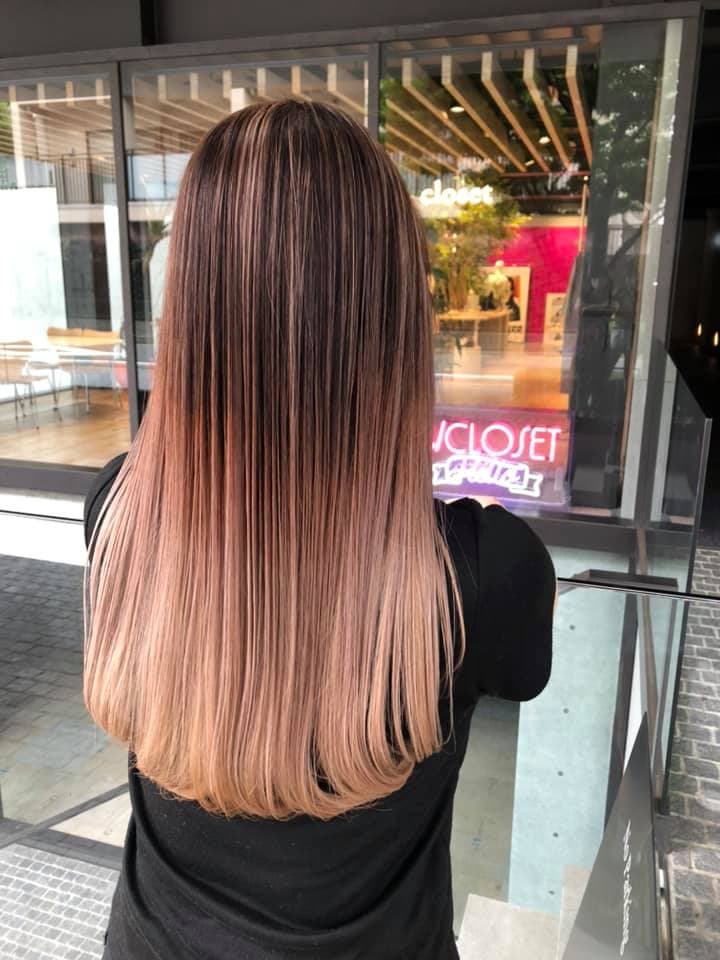 Dark Brown Gold Gradation Long