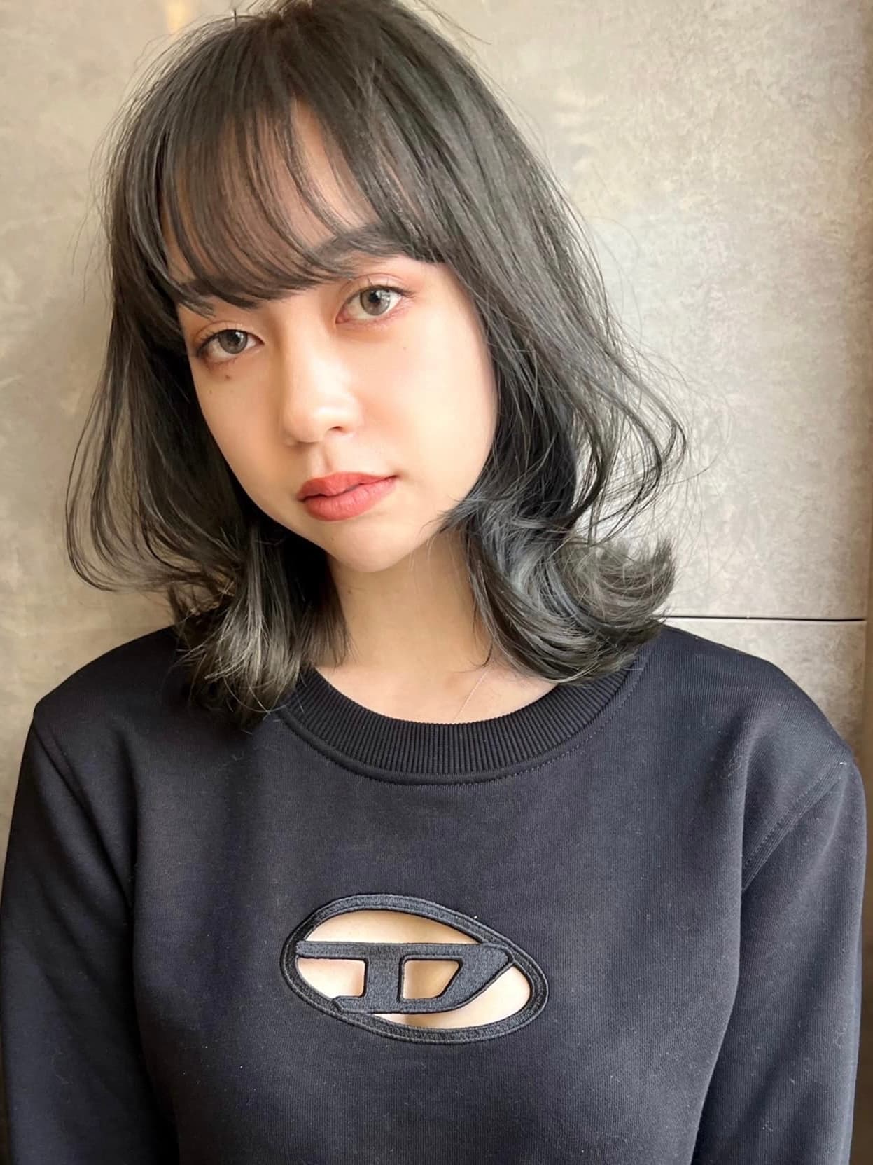 Dark Gray Wavy Bob