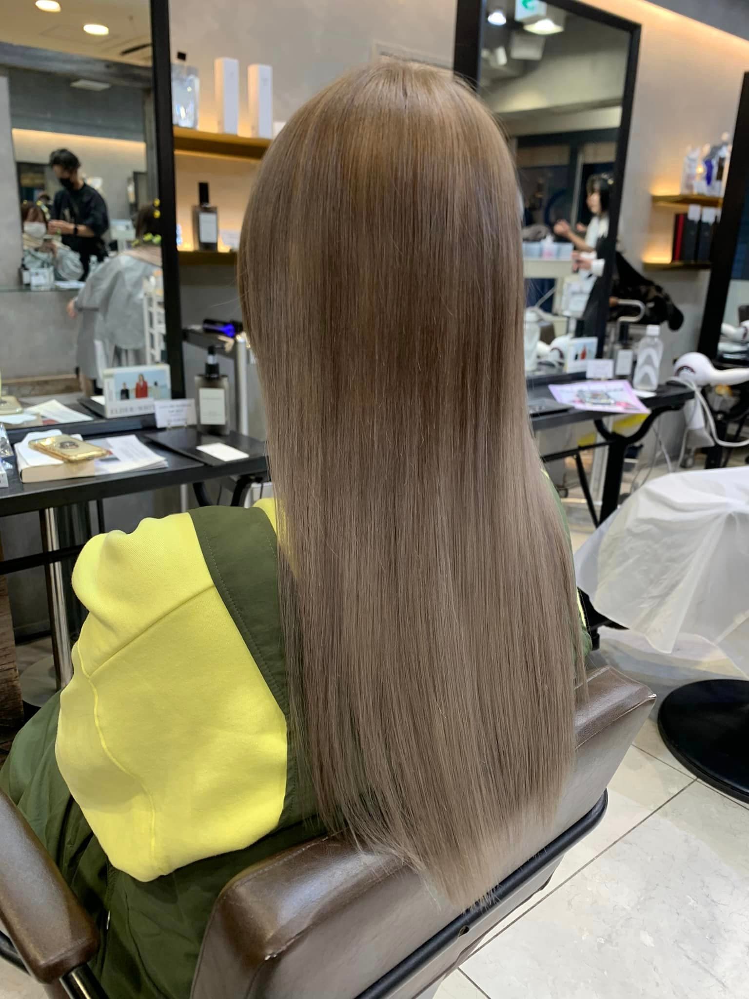 Solid Color Olive Greige Straight Long