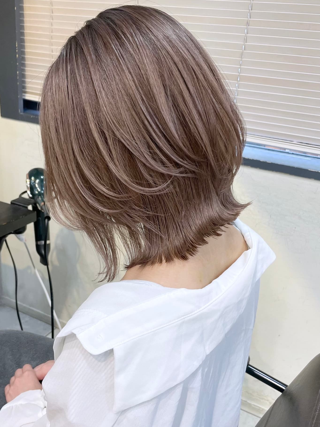 Milk Greige Back-View Wolf Bob